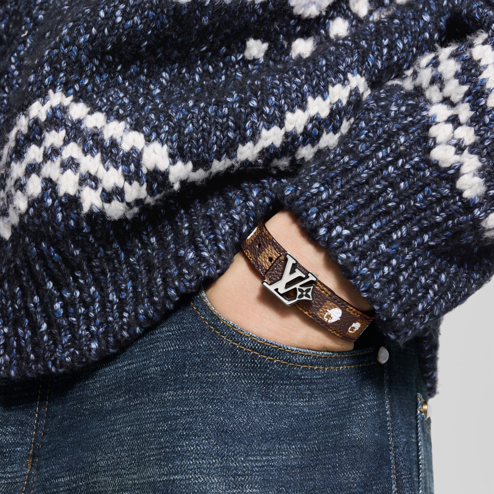 LV Flower Damier Phriendship 雙面皮帶  in 男士