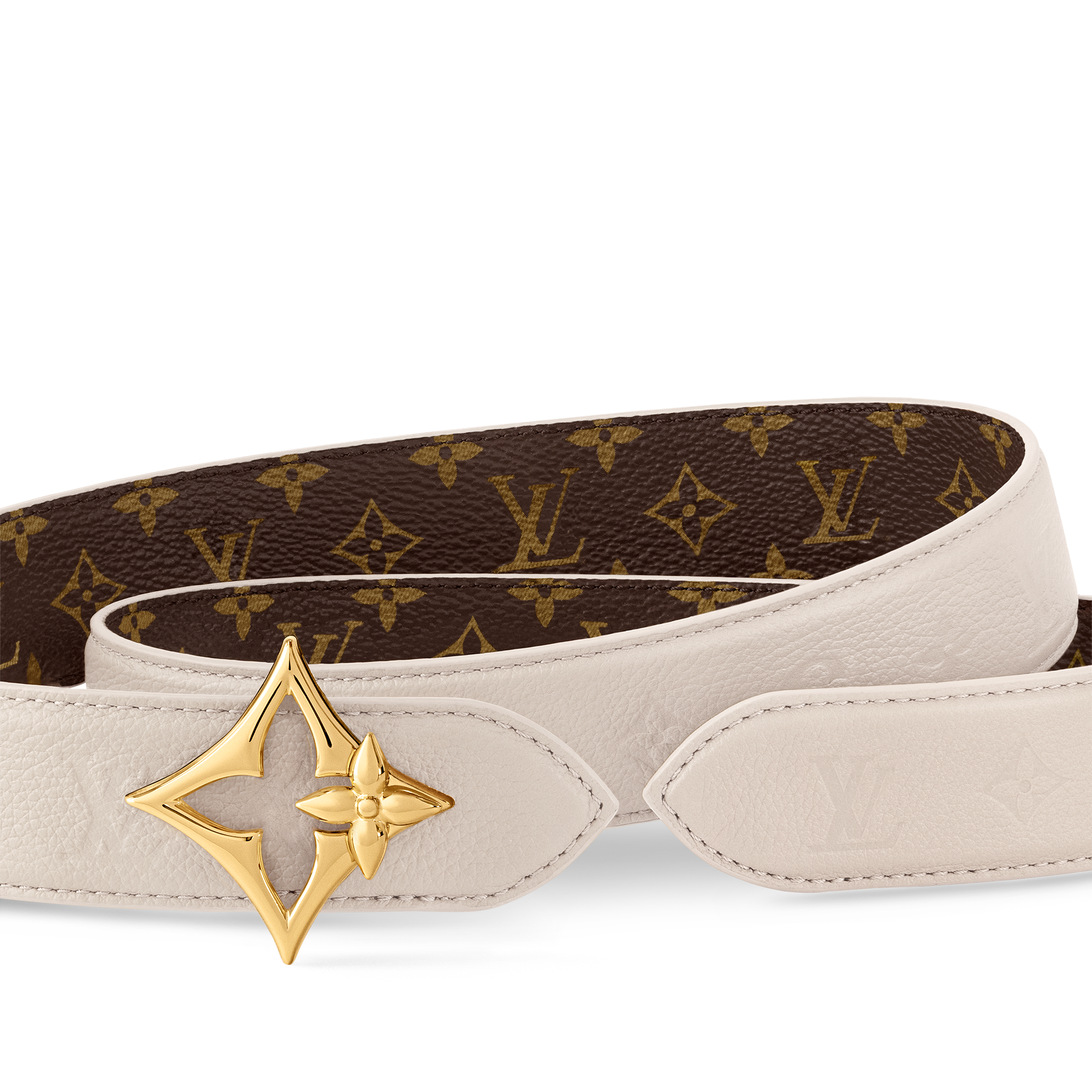 LV Flowergram 30毫米雙面皮帶 Monogram 帆布 in 女士