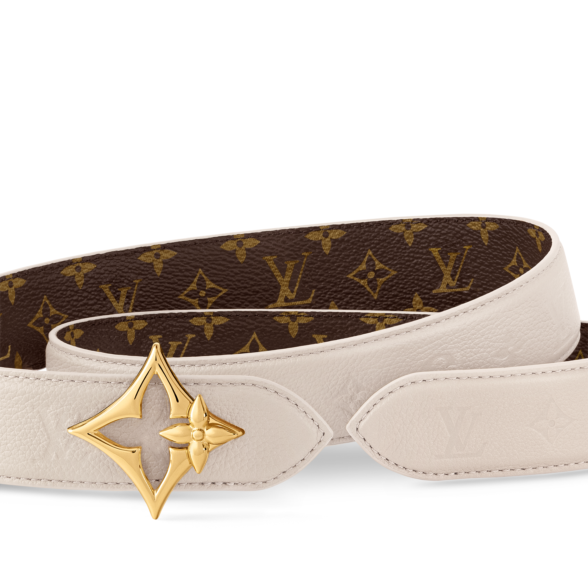 LV Flowergram 30毫米雙面皮帶 Monogram 帆布 in 女士