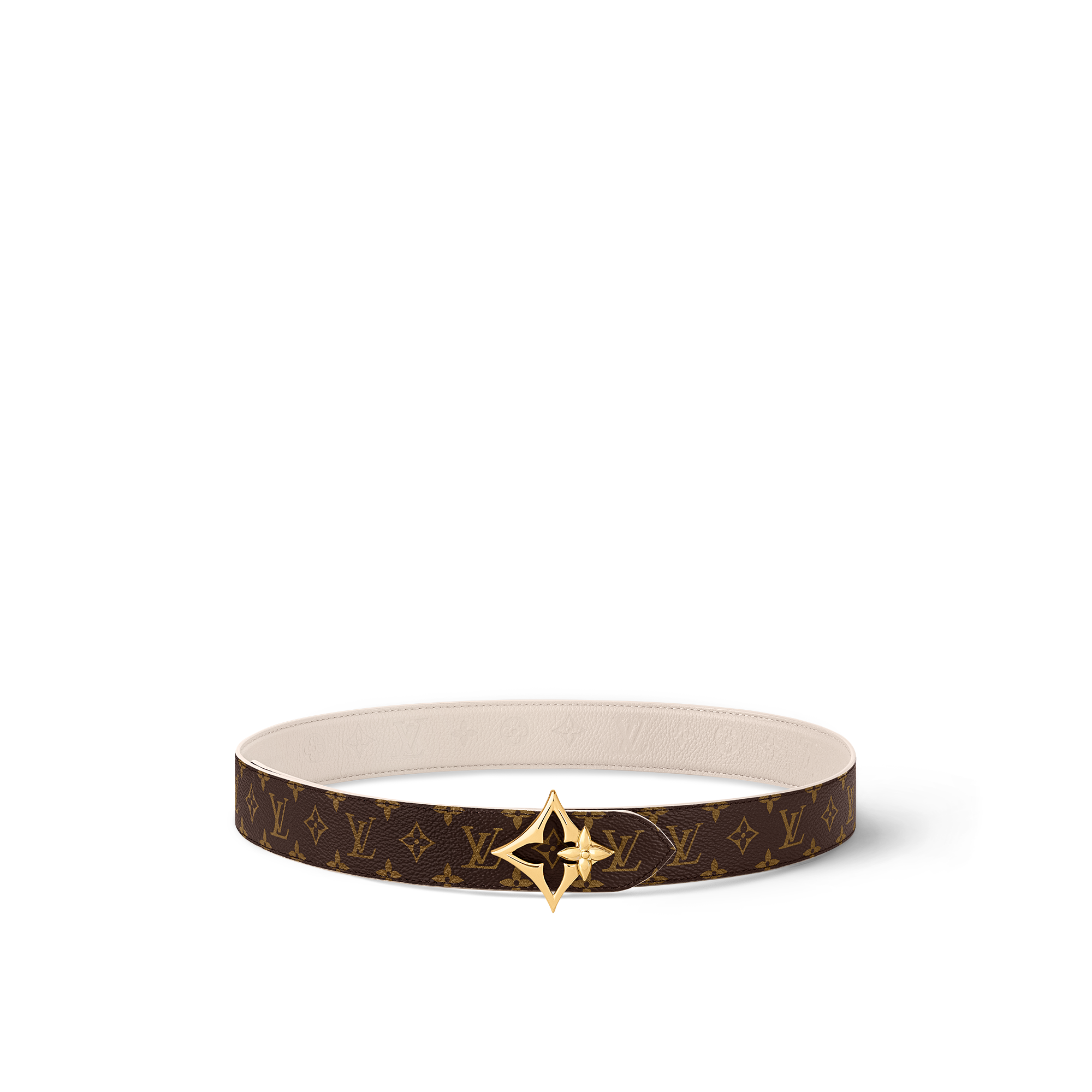 LV Flowergram 30毫米雙面皮帶 Monogram 帆布 in 女士