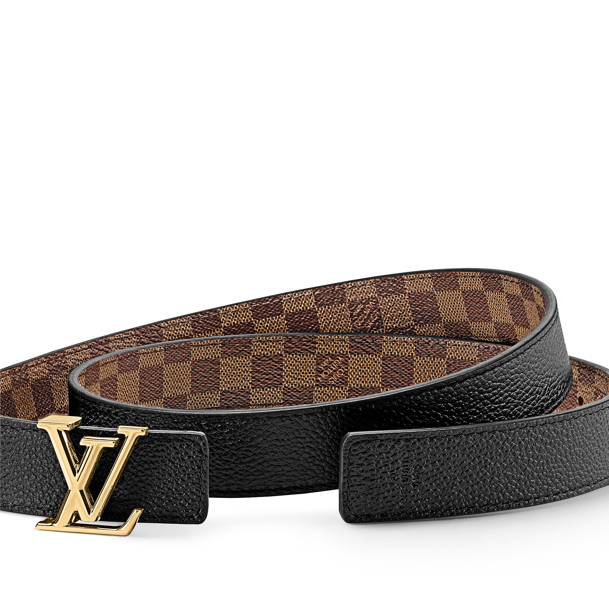 LV Iconic 25毫米雙面皮帶 Damier Ebène 帆布 in 女士