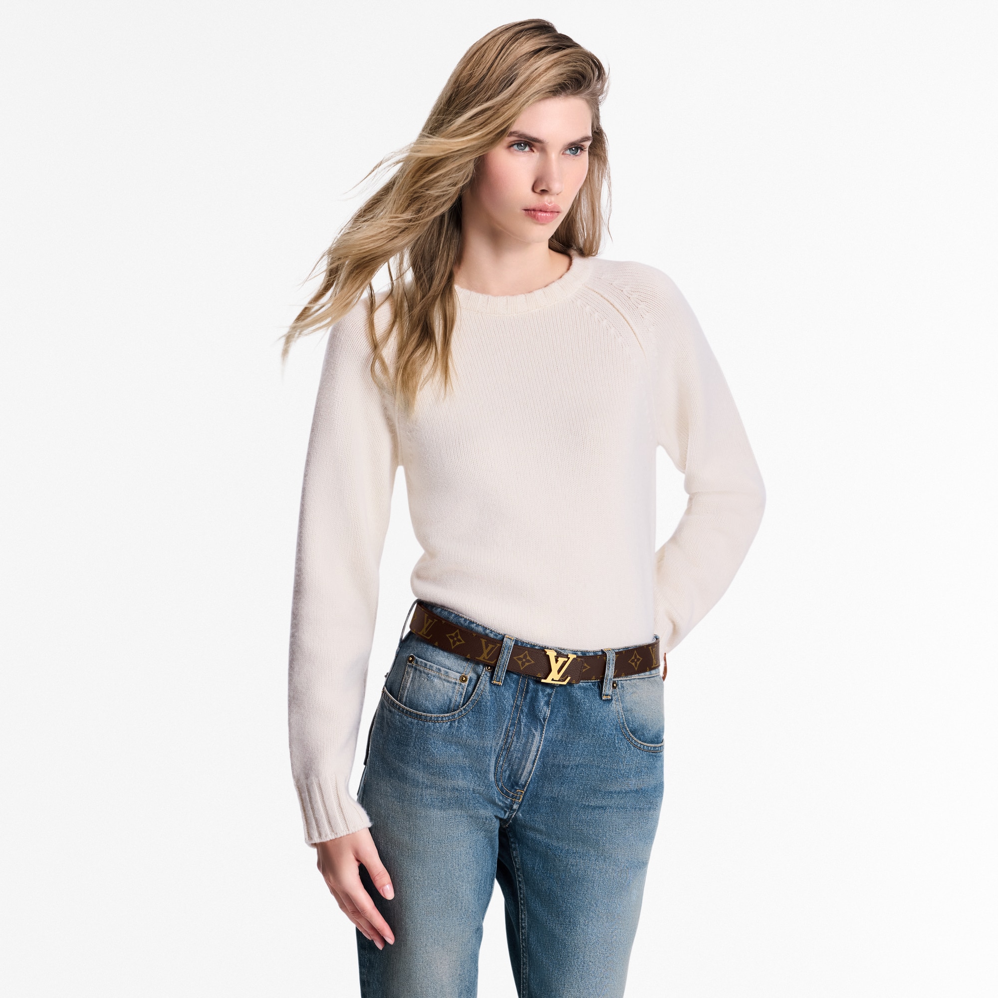 LV Initiales 30毫米雙面皮帶 Monogram 帆布 in 女士