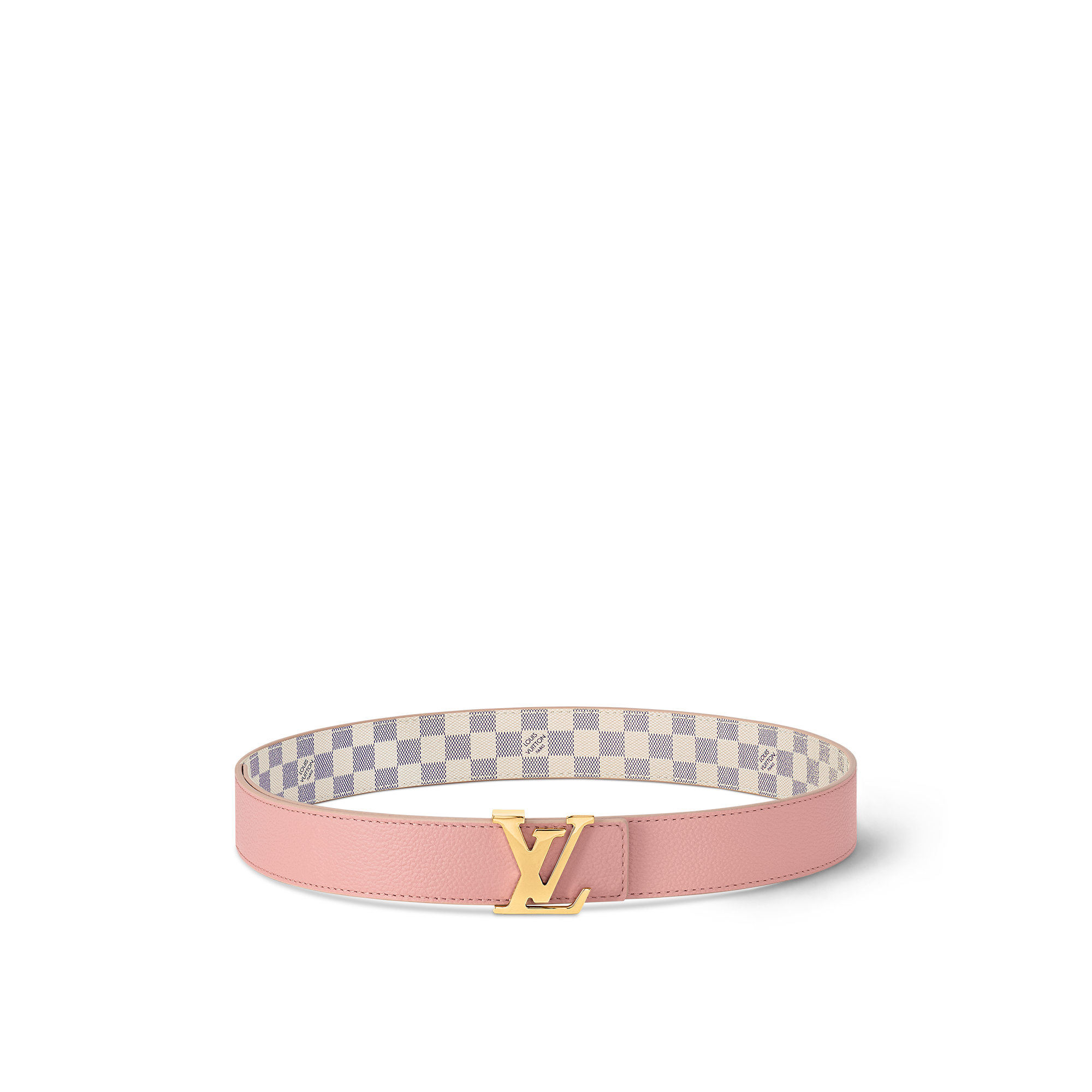 LV Initiales 30毫米雙面皮帶 Damier Azur 帆布 in 女士