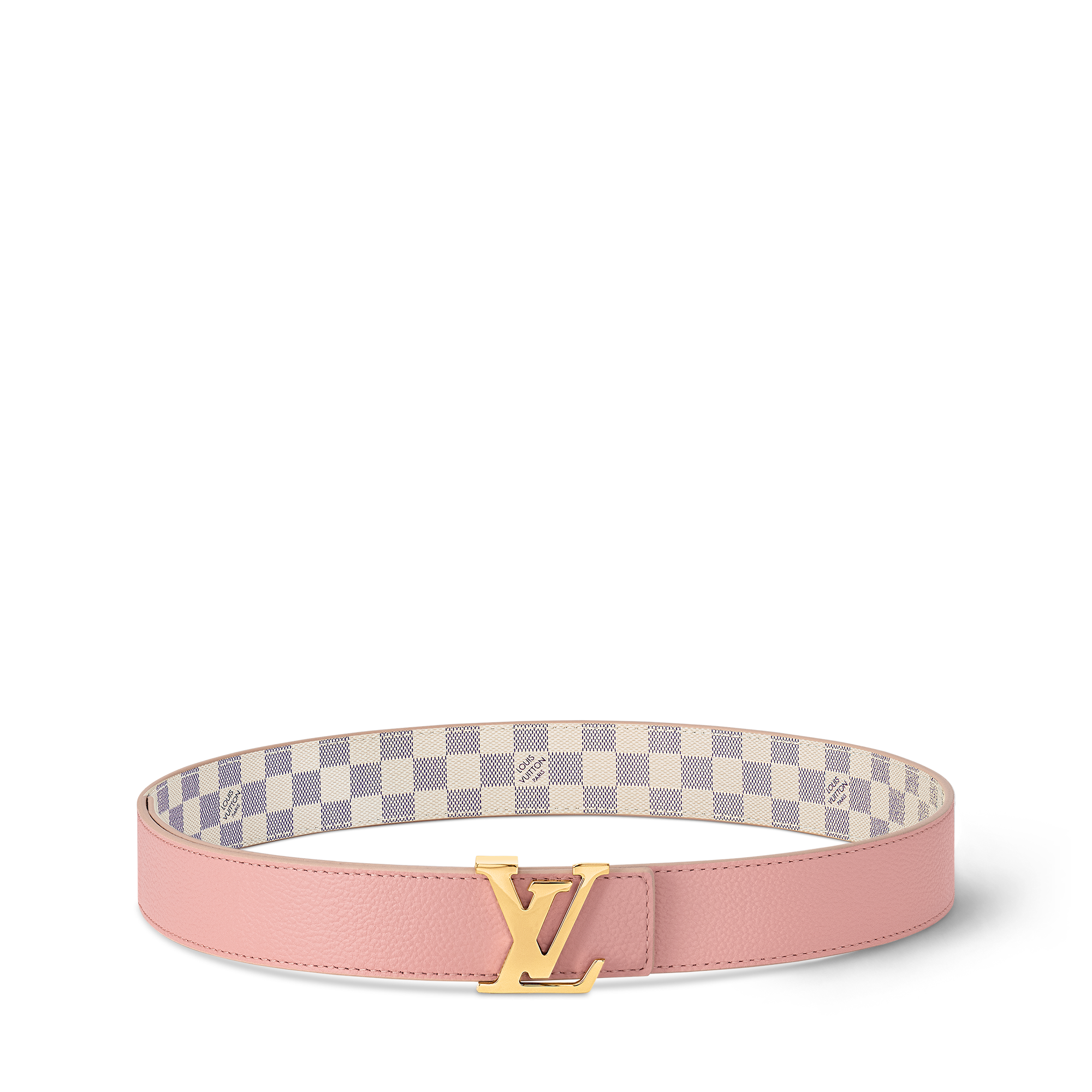 LV Initiales 30毫米雙面皮帶 Damier Azur 帆布 in 女士