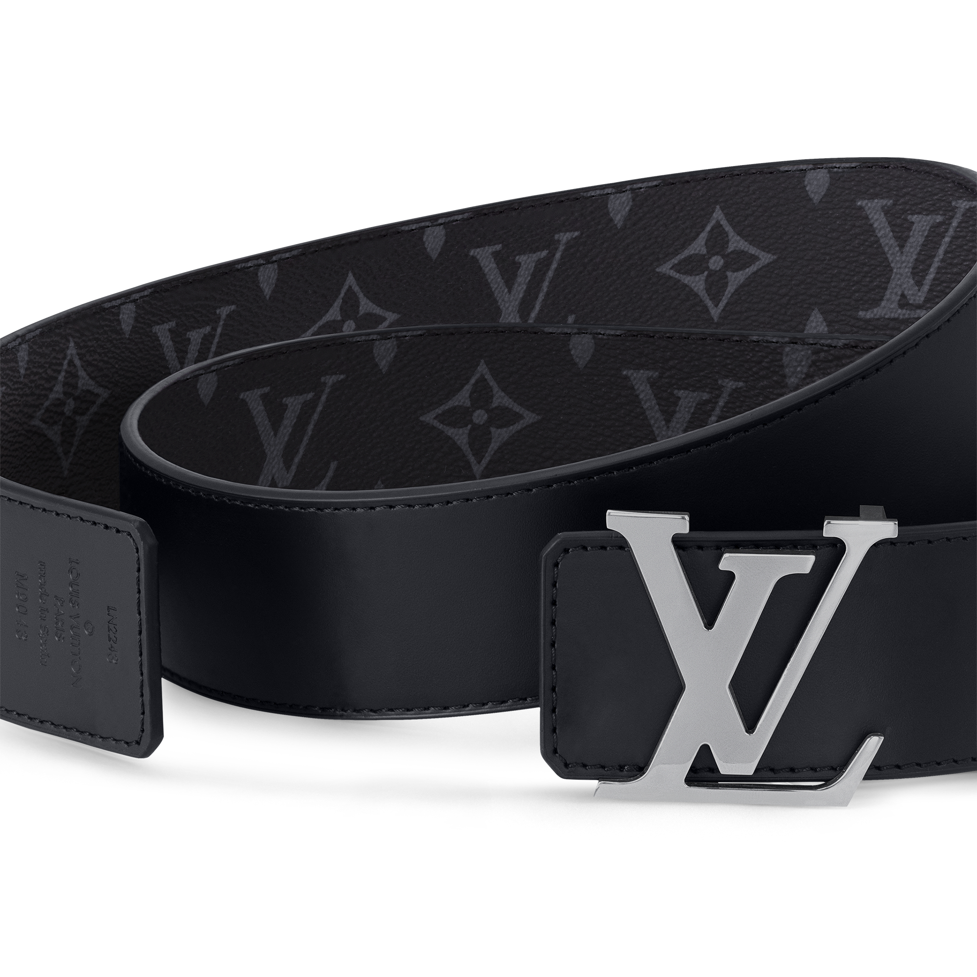 LV Initiales 40毫米雙面皮帶 Monogram Eclipse 帆布 in 男士