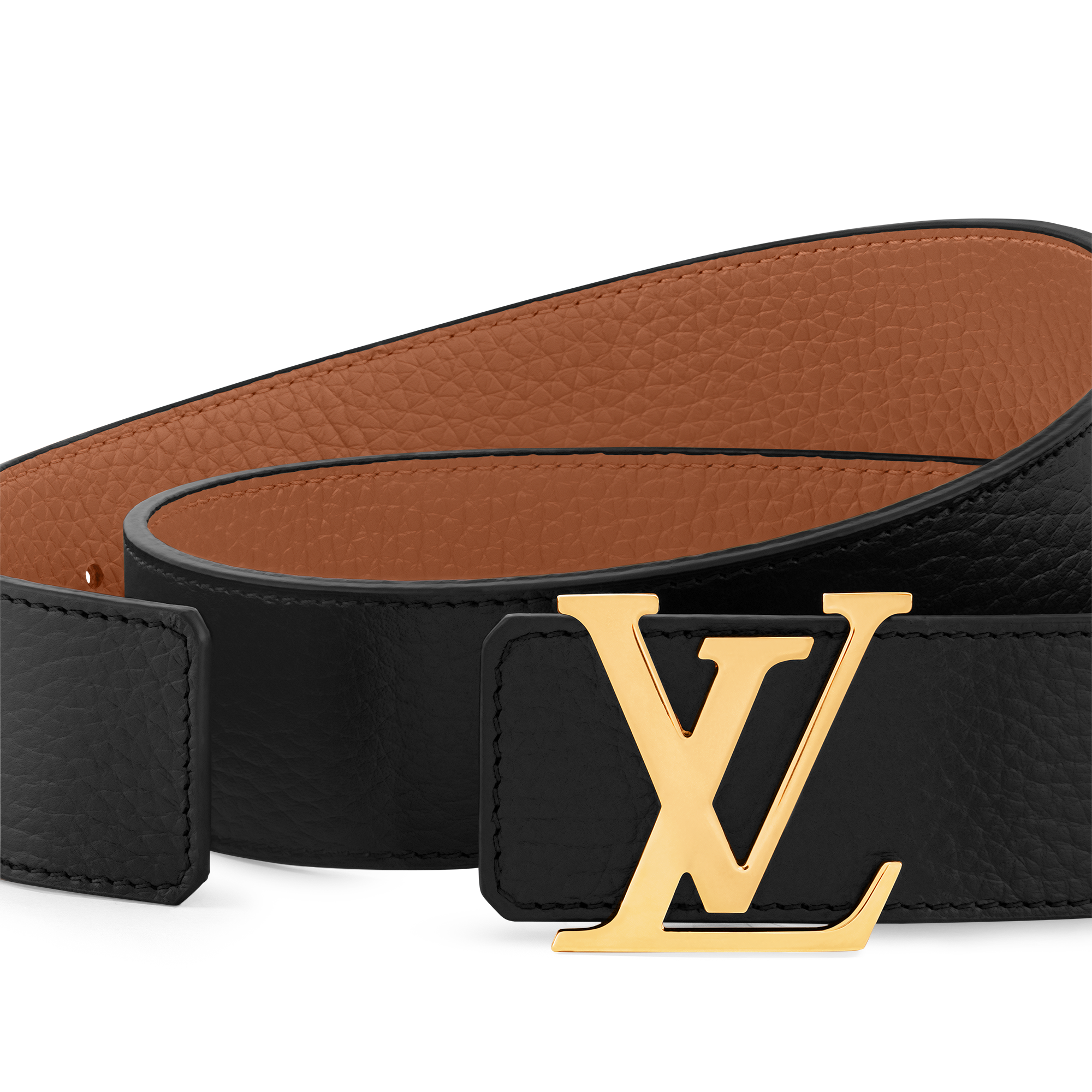 LV Initials 40毫米雙面皮帶 Taurillon 皮革 in 男士