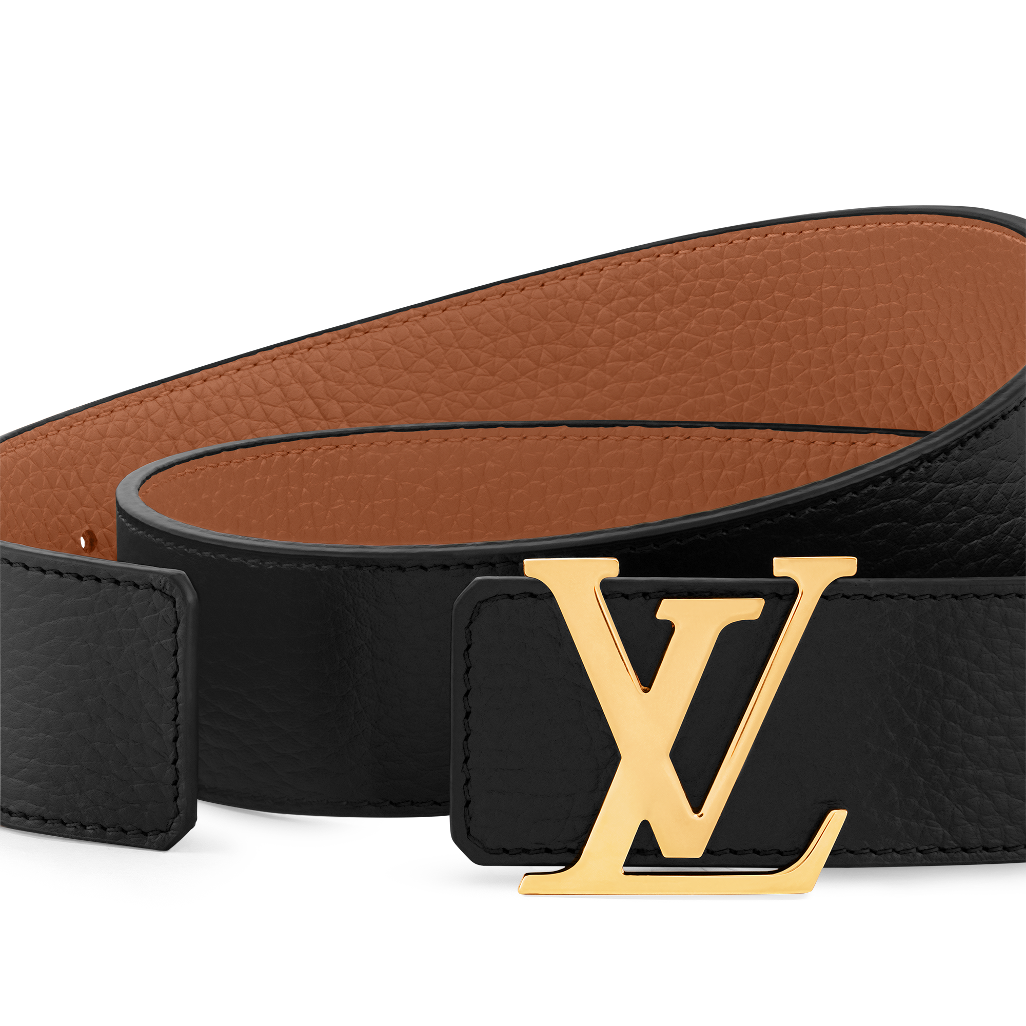 LV Initials 40毫米雙面皮帶 Taurillon 皮革 in 男士