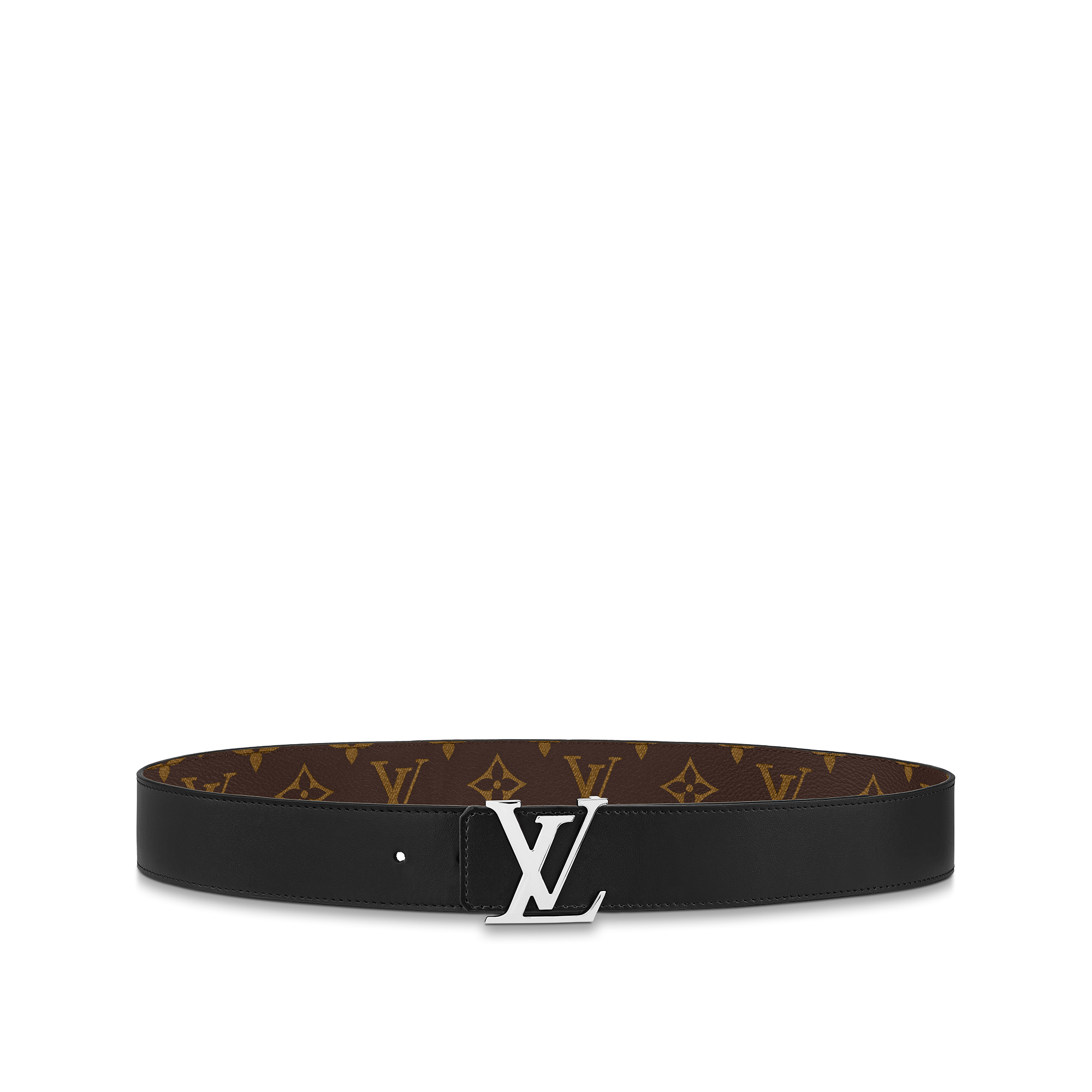 LV Initiales 40毫米雙面皮帶 Monogram Macassar 帆布 in 男士
