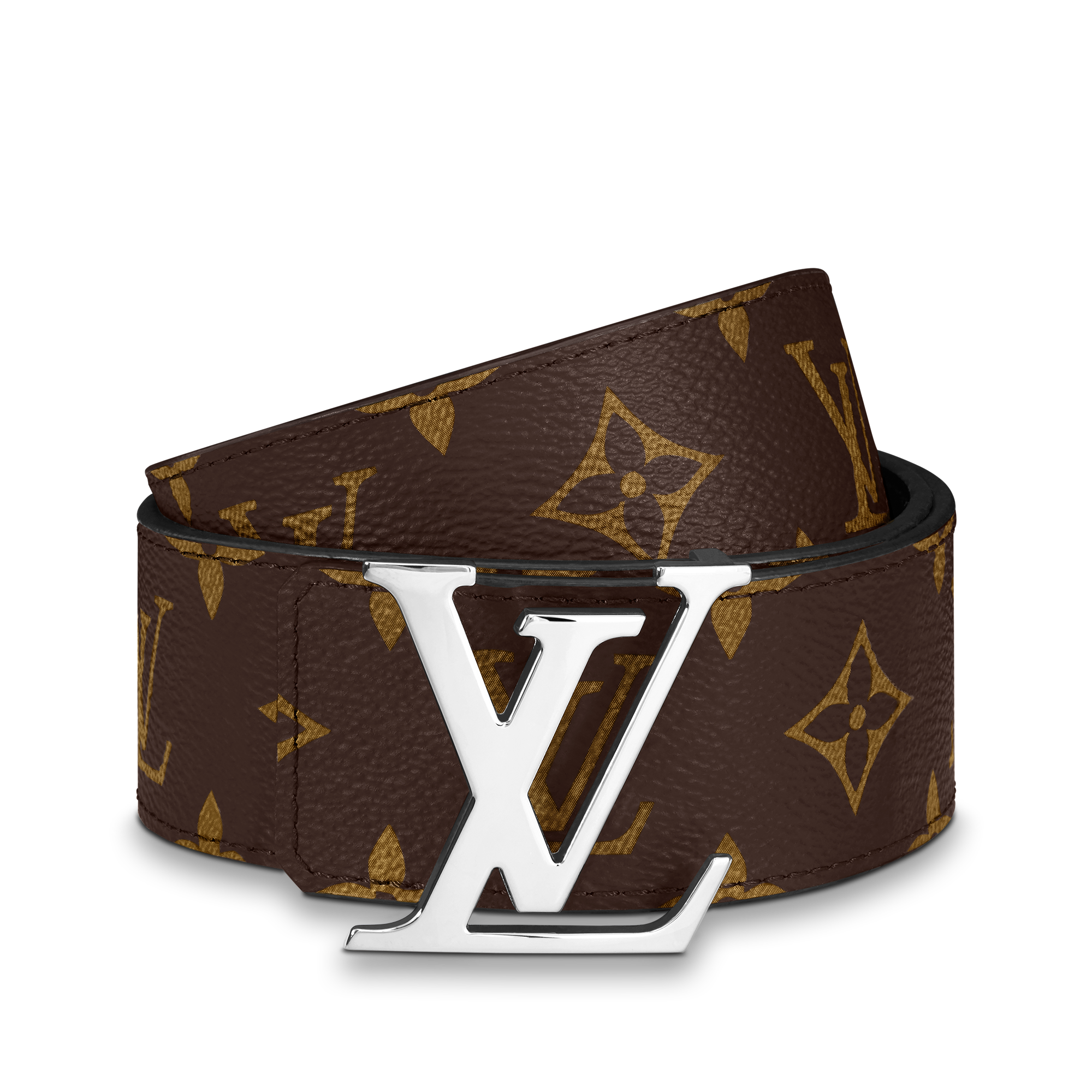 LV Initiales 40毫米雙面皮帶 Monogram Macassar 帆布 in 男士