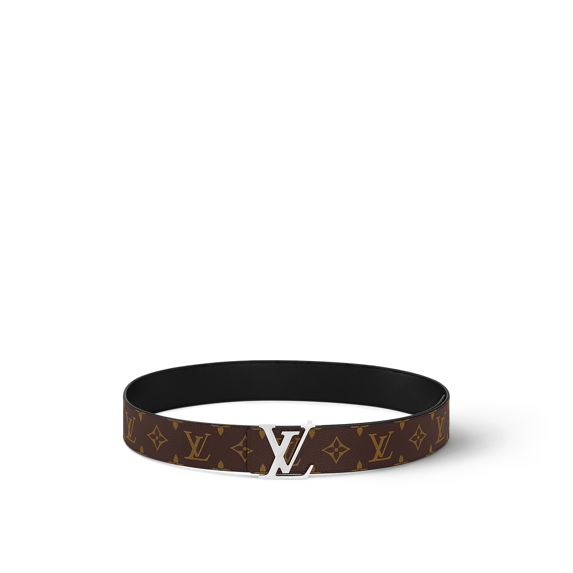LV Initiales 40毫米雙面皮帶 Monogram Macassar 帆布 in 男士