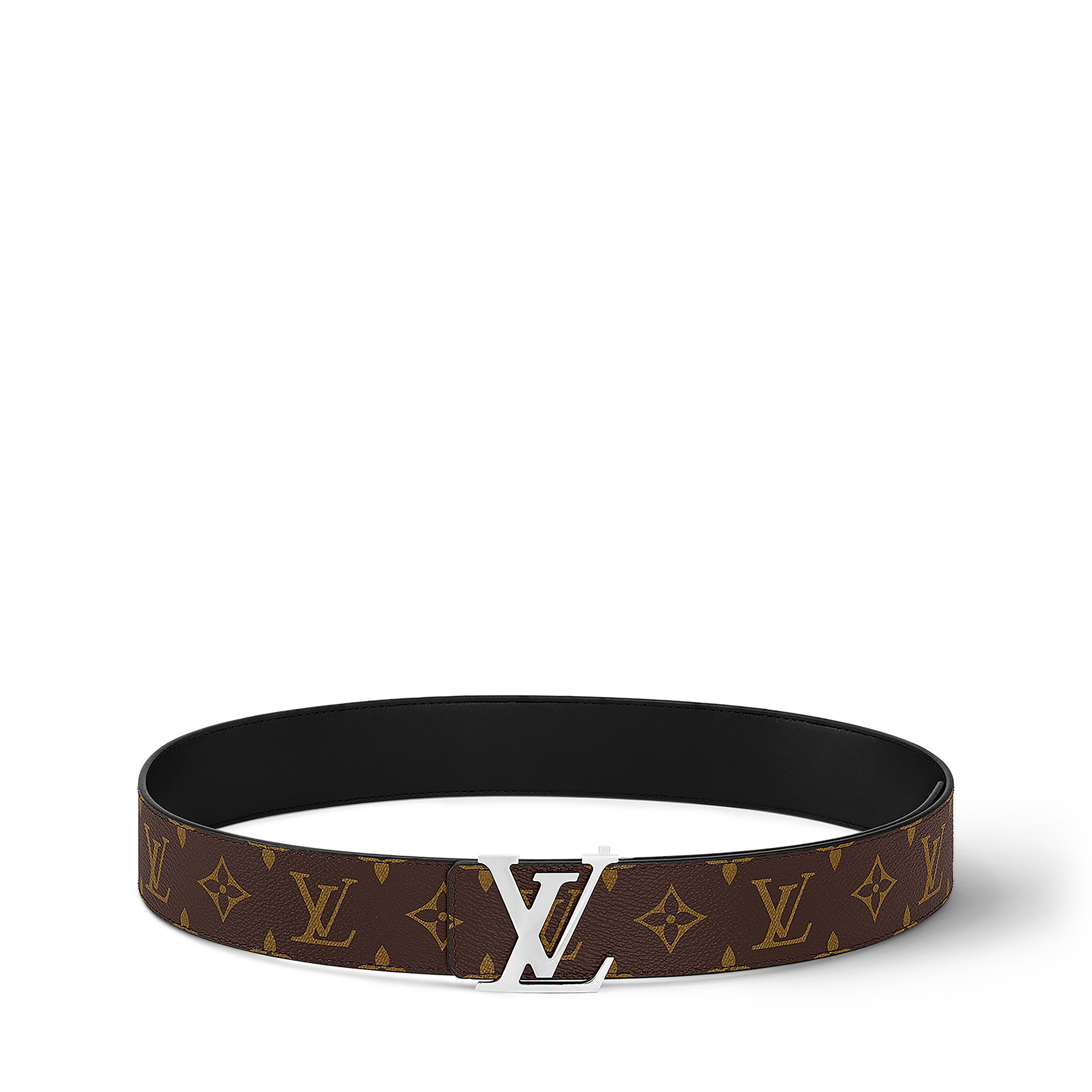 LV Initiales 40毫米雙面皮帶 Monogram Macassar 帆布 in 男士