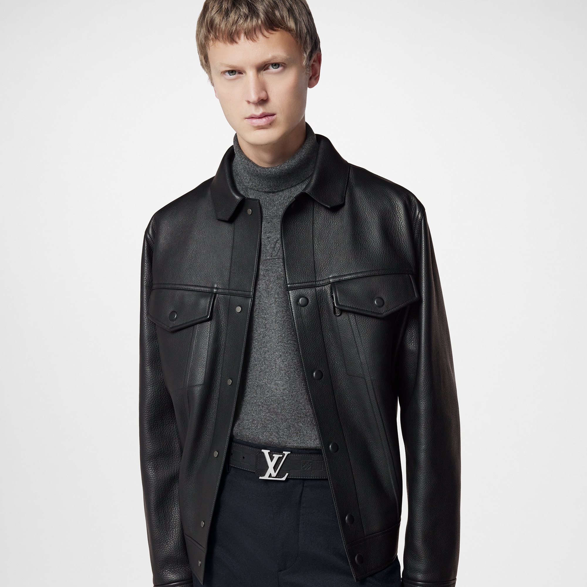 LV Initiales 40毫米雙面皮帶 Damier Infini 皮革 in 男士