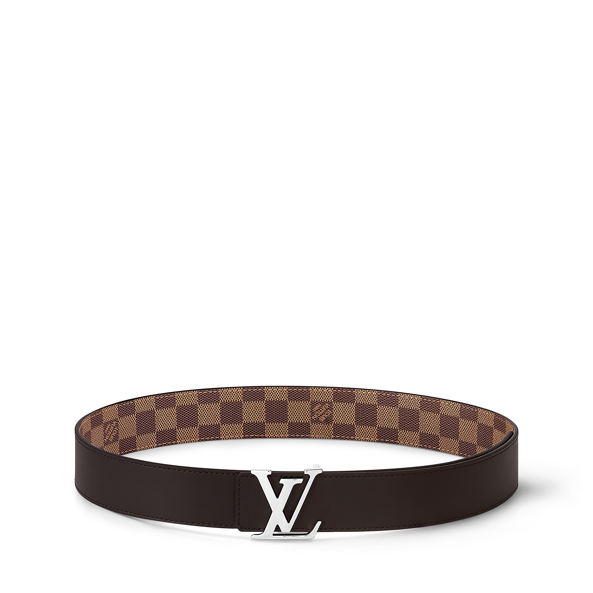 LV Initiales 40毫米雙面皮帶 Damier Graphite 帆布 in 男士