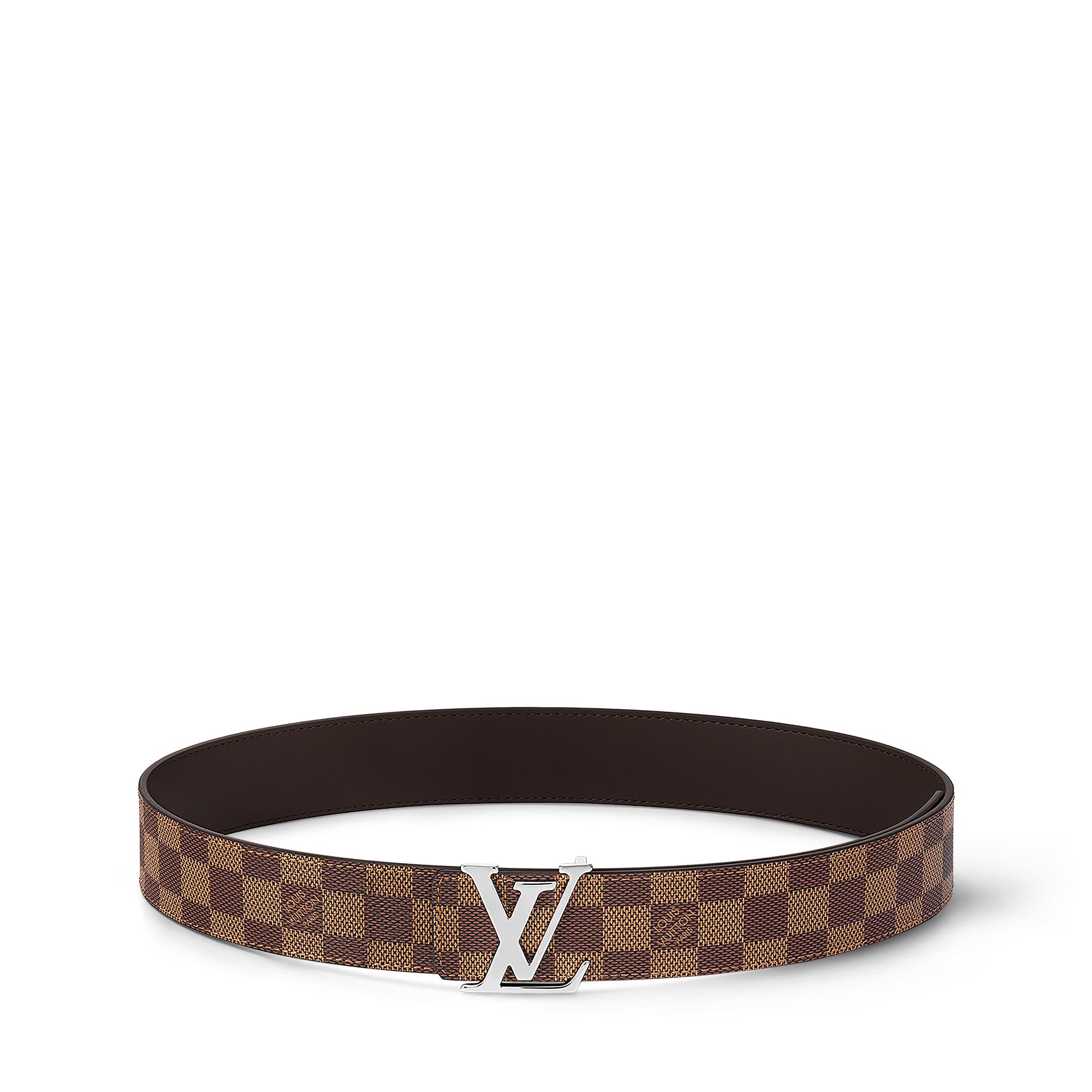 LV Initiales 40毫米雙面皮帶 Damier Graphite 帆布 in 男士