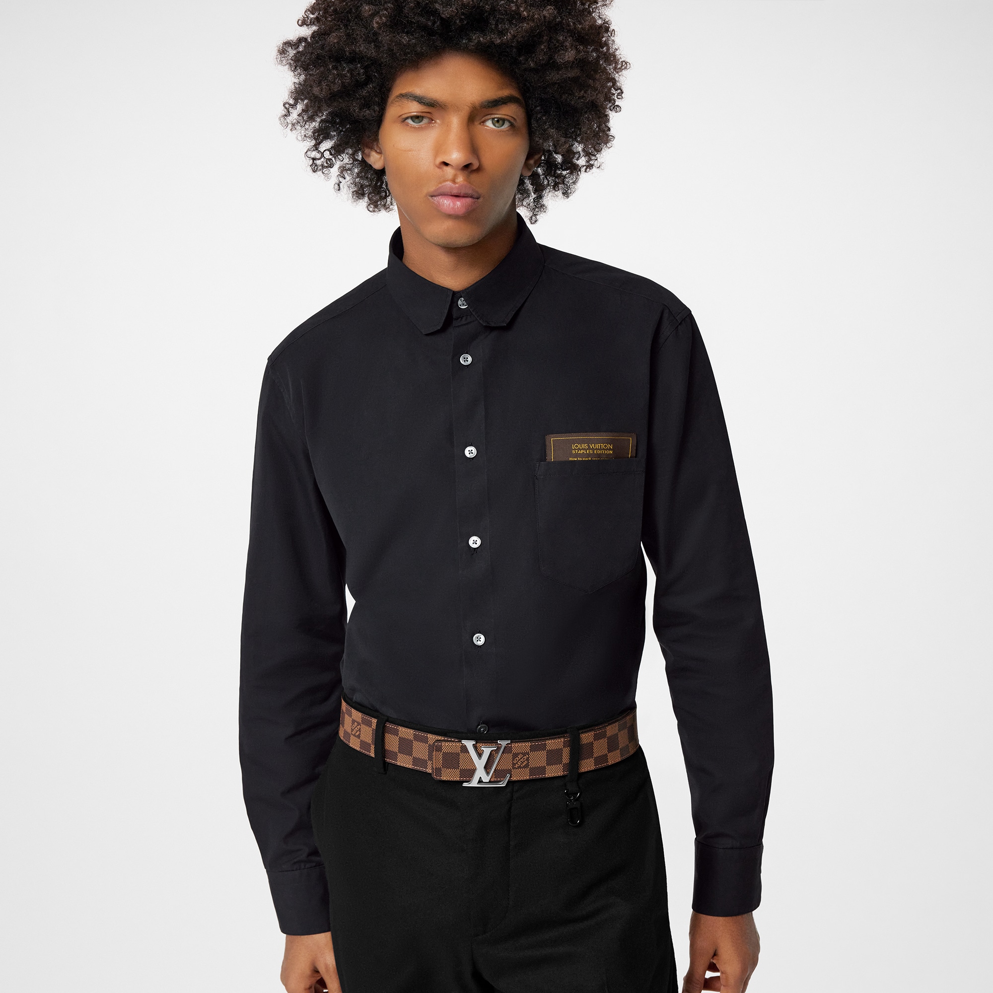 LV Initiales 40毫米雙面皮帶 Damier Graphite 帆布 in 男士