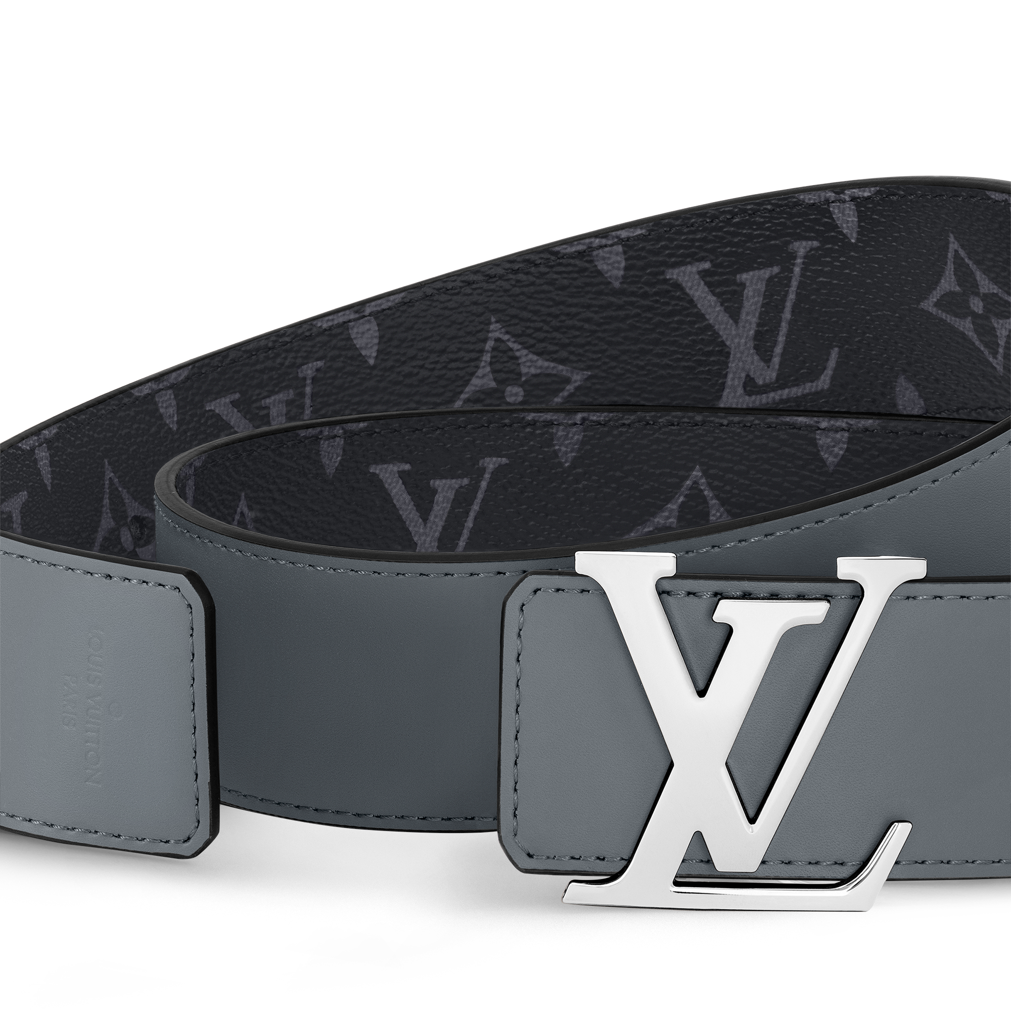 LV Initiales 40毫米雙面皮帶 Monogram Eclipse 帆布 in 男士