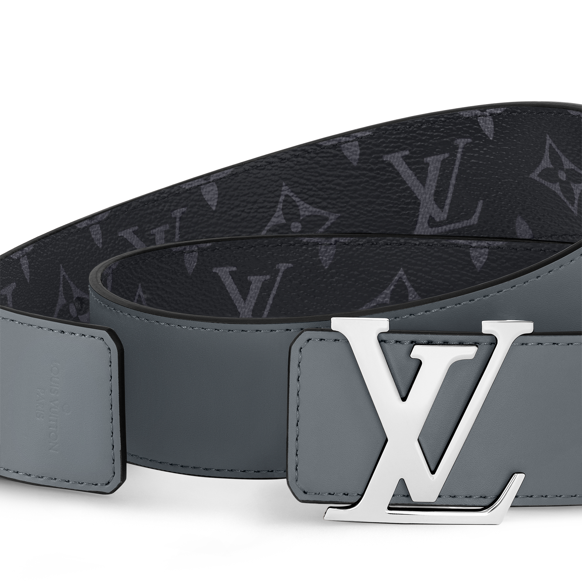 LV Initiales 40毫米雙面皮帶 Monogram Eclipse 帆布 in 男士