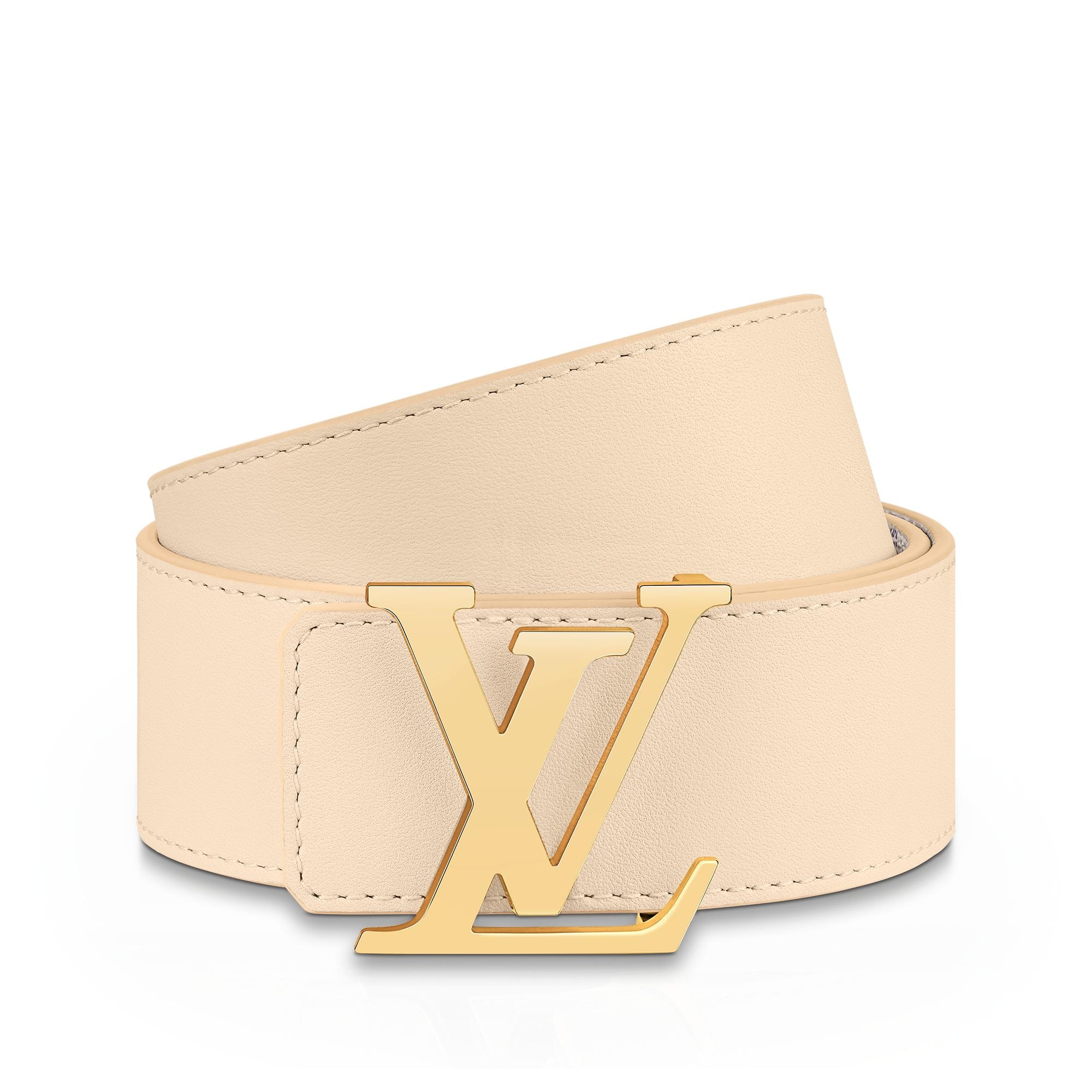 LV Initiales 40毫米雙面皮帶 Damier Azur 帆布 in 女士