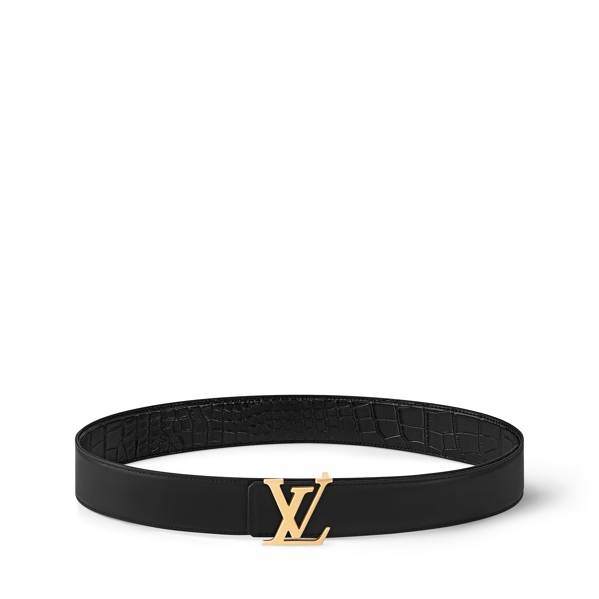 LV Initiales 40毫米雙面皮帶 亮面鱷魚皮革 in 男士
