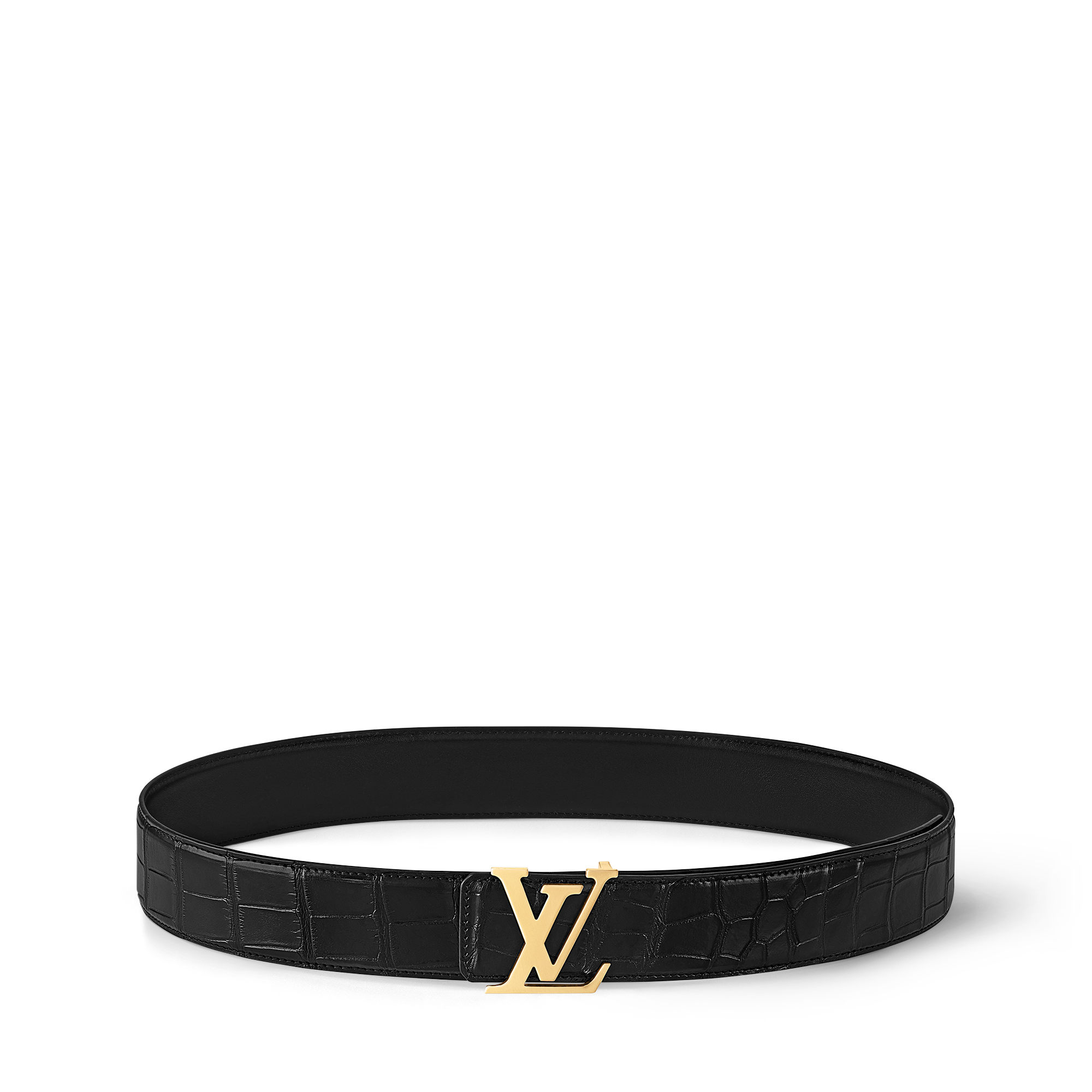 LV Initiales 40毫米雙面皮帶 亮面鱷魚皮革 in 男士