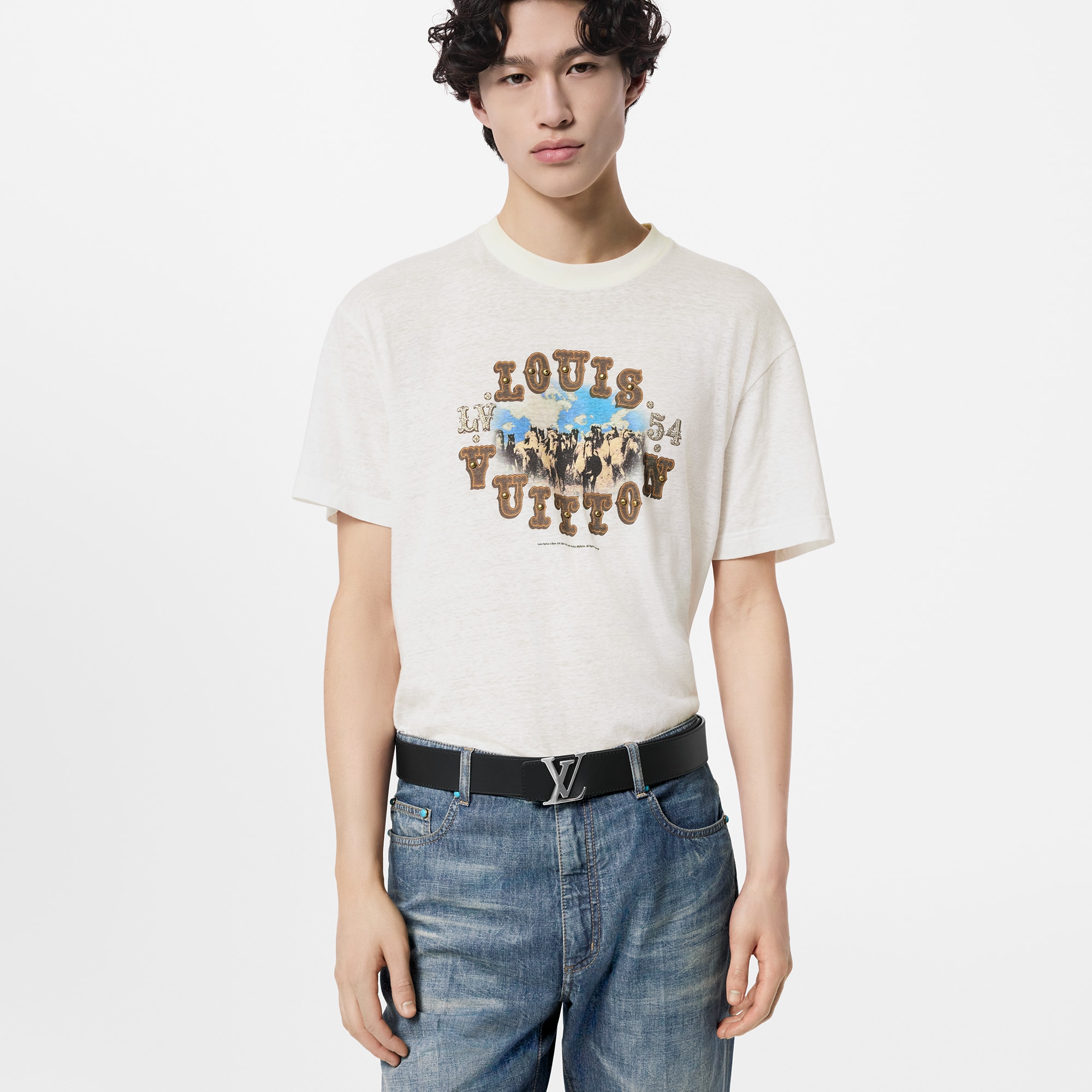 LV Initiales 40毫米雙面皮帶  in 男士