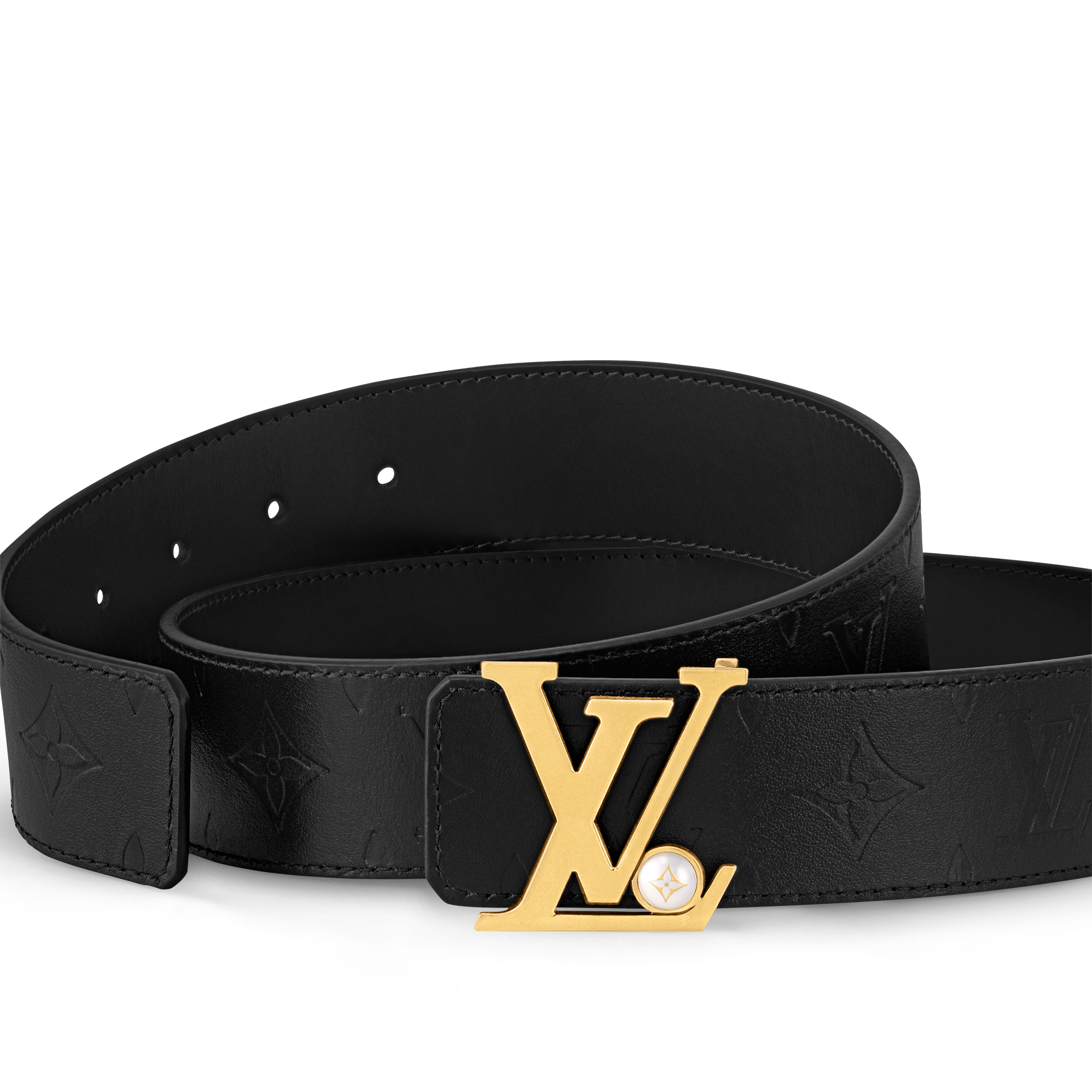 LV Initiales Pearls 40毫米雙面皮帶  in 男士