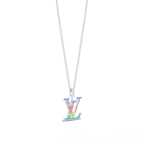 LV Large 吊墜 - 配白K金及彩色寶石 in 珠寶系列's 按類別瀏覽 項鍊吊墜 collections by Louis Vuitton (產品縮放)
