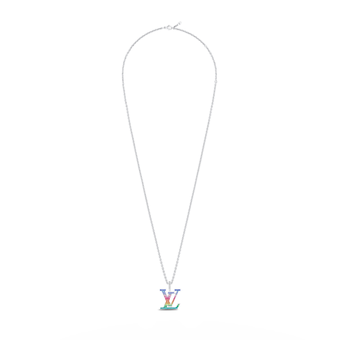LV Large 吊墜 - 配白K金及彩色寶石 in 珠寶系列's 按類別瀏覽 項鍊吊墜 collections by Louis Vuitton (產品縮放)