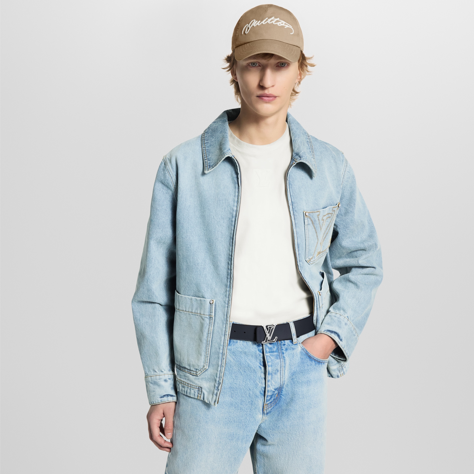 LV Line 40毫米雙面皮帶 Monogram 帆布 in 男士