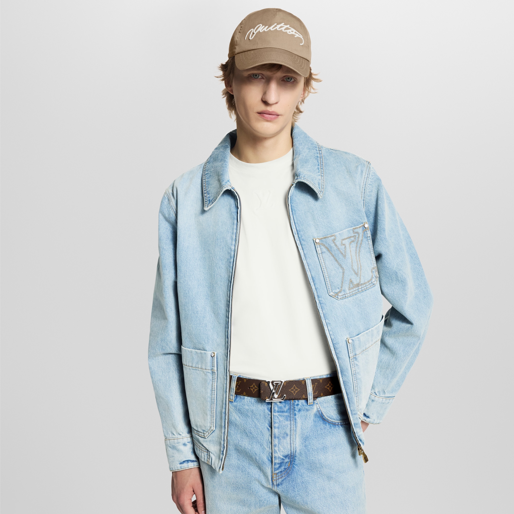 LV Line 40毫米雙面皮帶 Monogram 帆布 in 男士