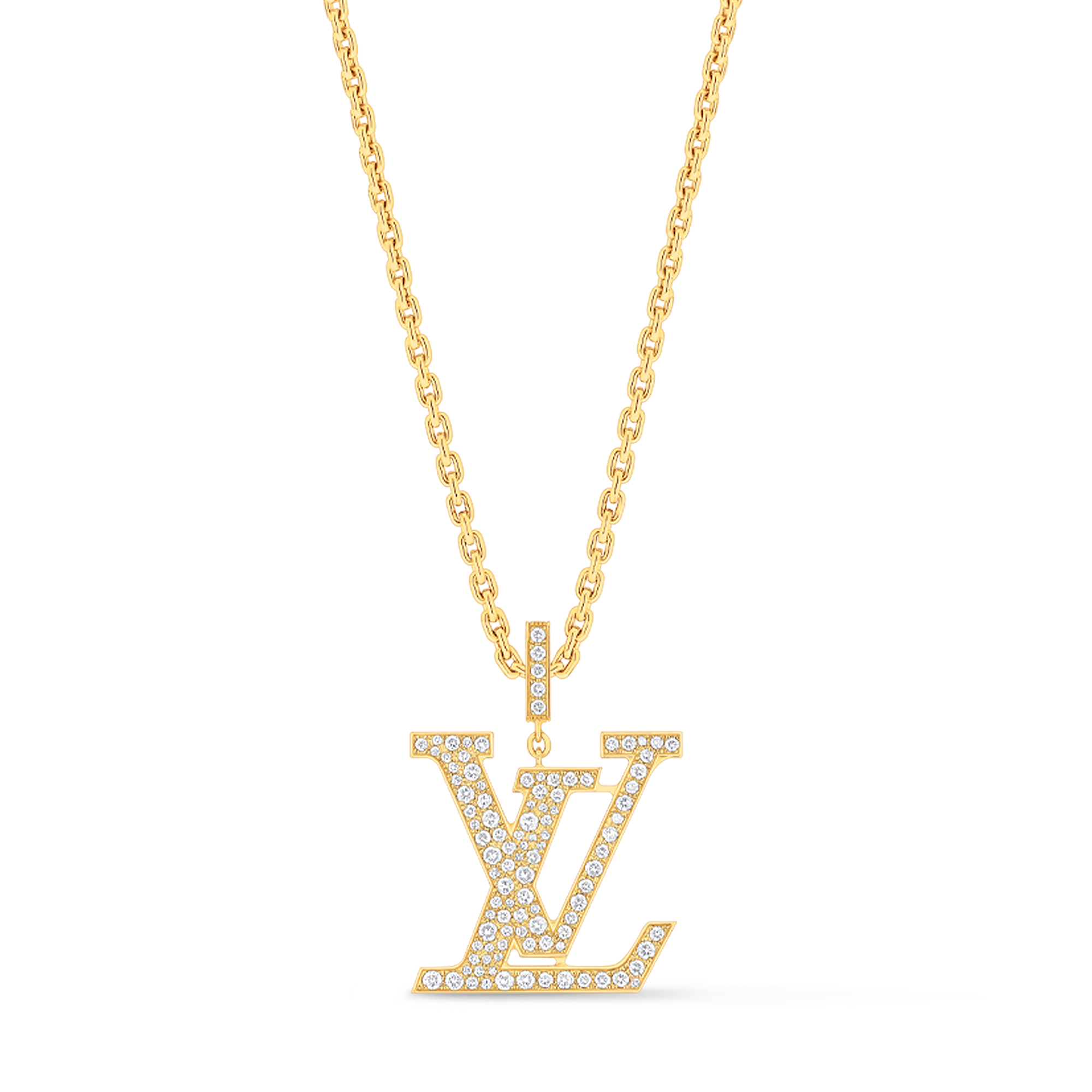 LV Medium 吊墜 - 配黃K金及鑽石  in 珠寶系列