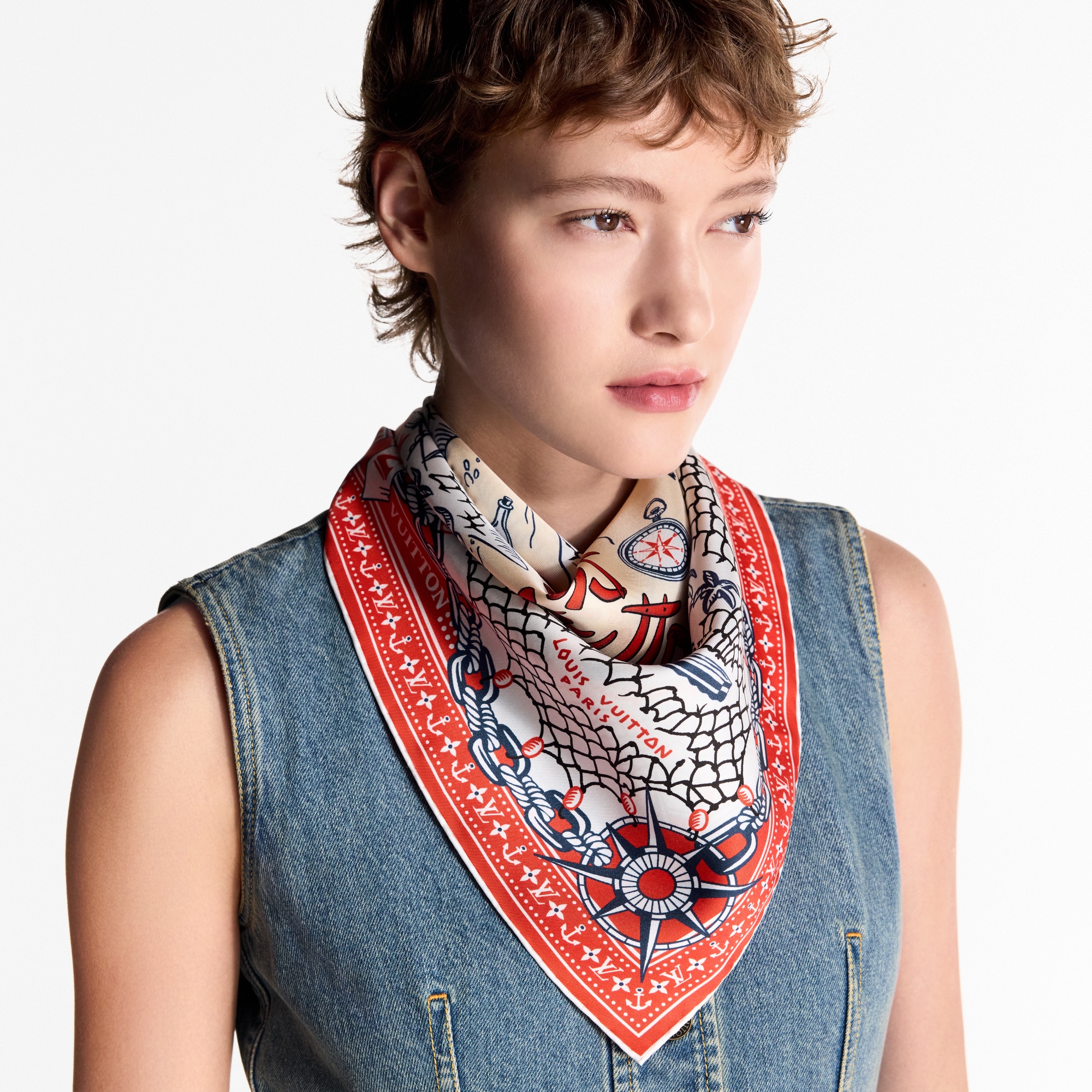 LV Ocean Treasure Map 70方巾 . in 女士