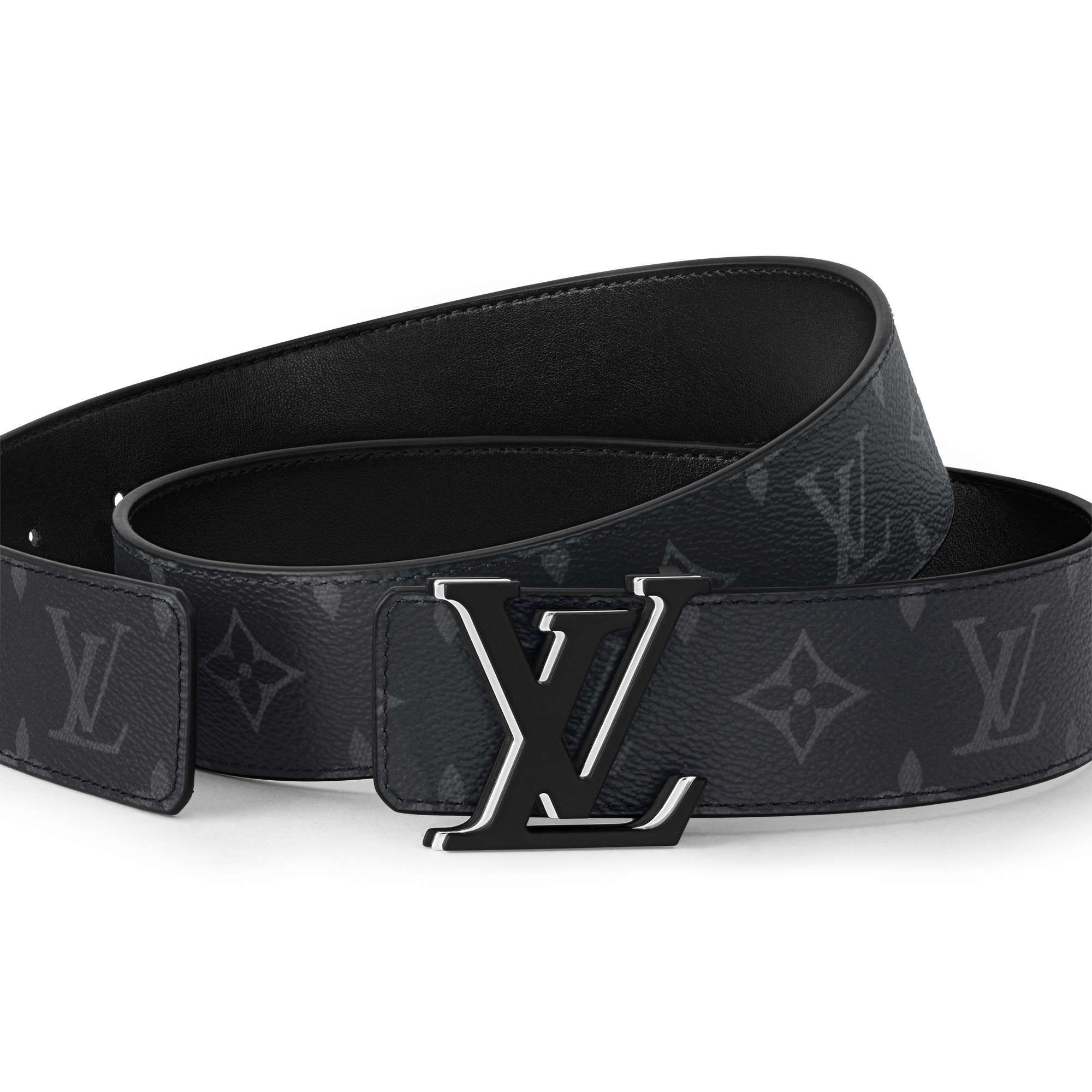 LV Optic 40毫米雙面皮帶 Monogram Eclipse 帆布 in 男士