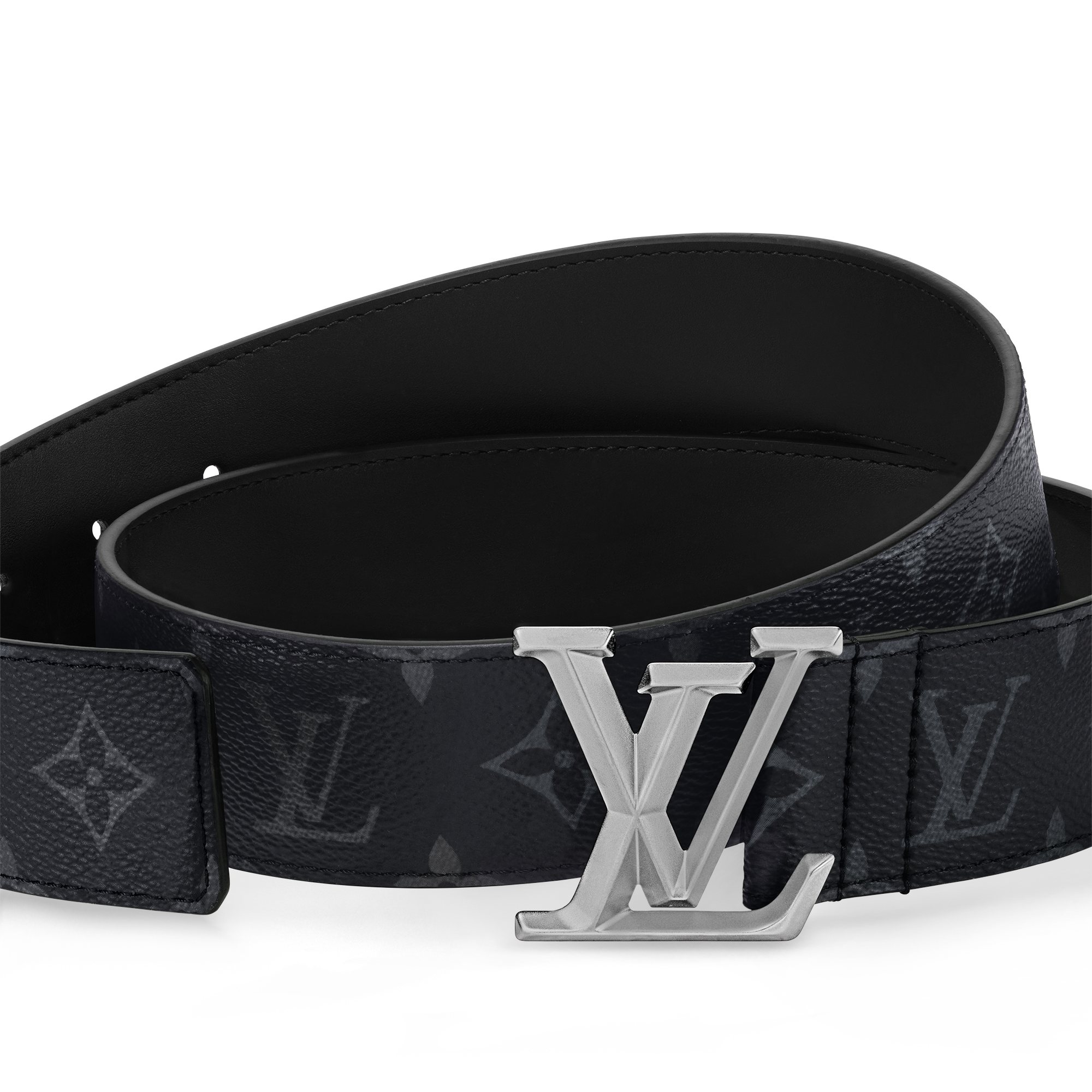 LV Pyramide 40毫米皮帶 Monogram Eclipse 帆布 in 男士