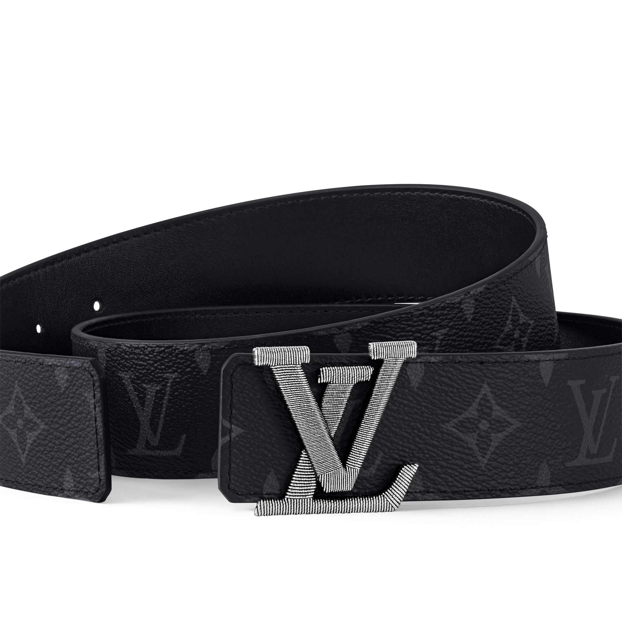 LV Stitch 40毫米雙面皮帶 Monogram Eclipse 帆布 in 男士