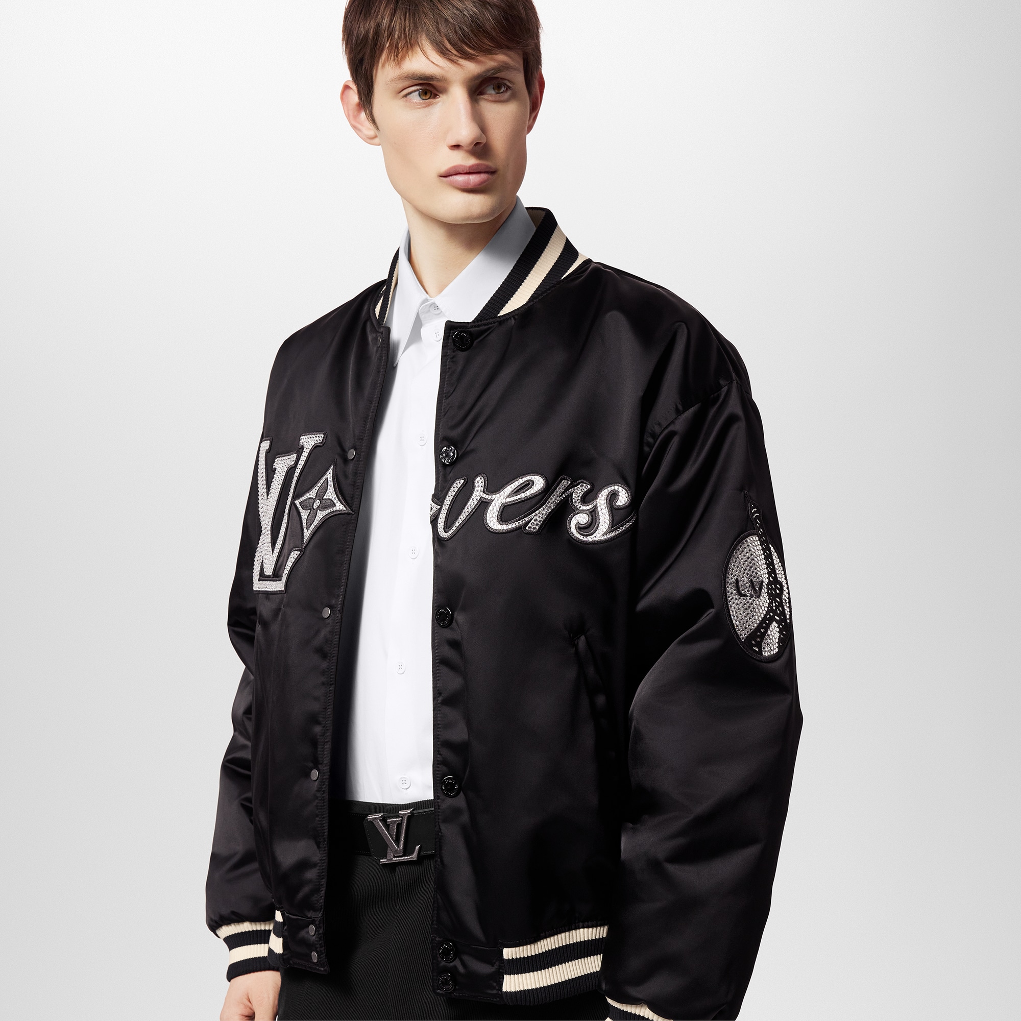 LV Stitch 40毫米雙面皮帶 Monogram Eclipse 帆布 in 男士