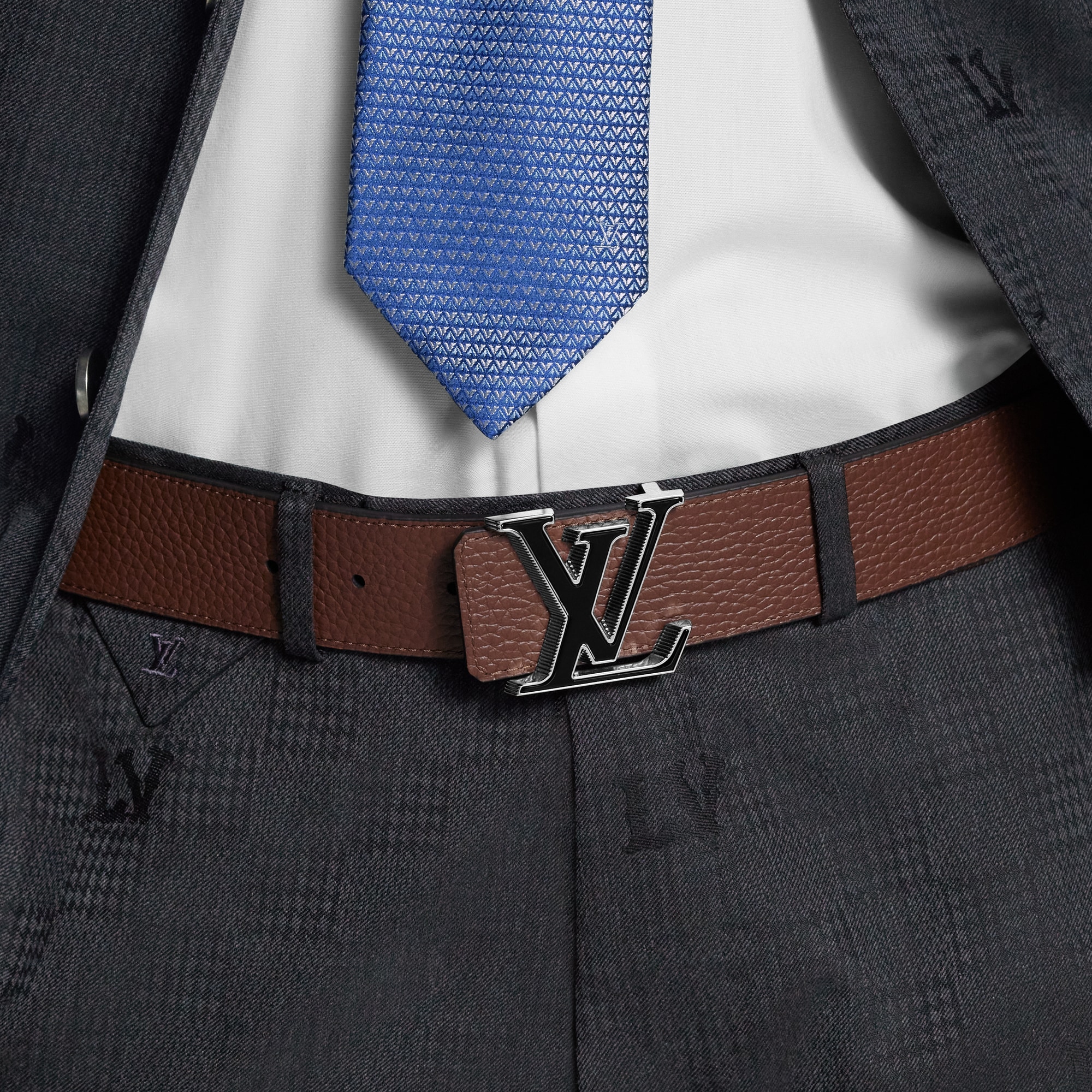 LV Tilt 40毫米雙面皮帶 Taurillon 皮革 in 男士