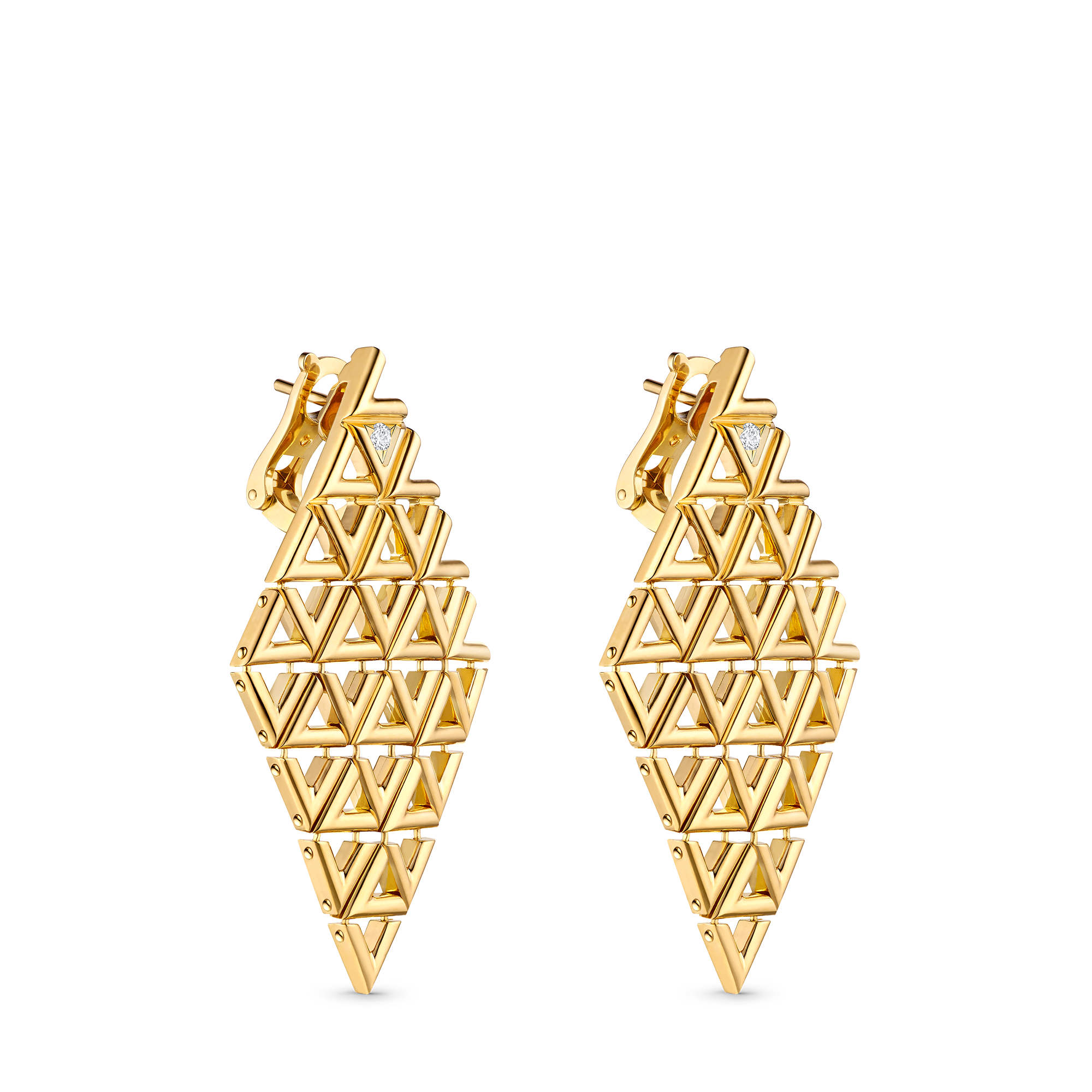 LV Volt Mesh 黃K金配鑽石耳環  in 珠寶系列