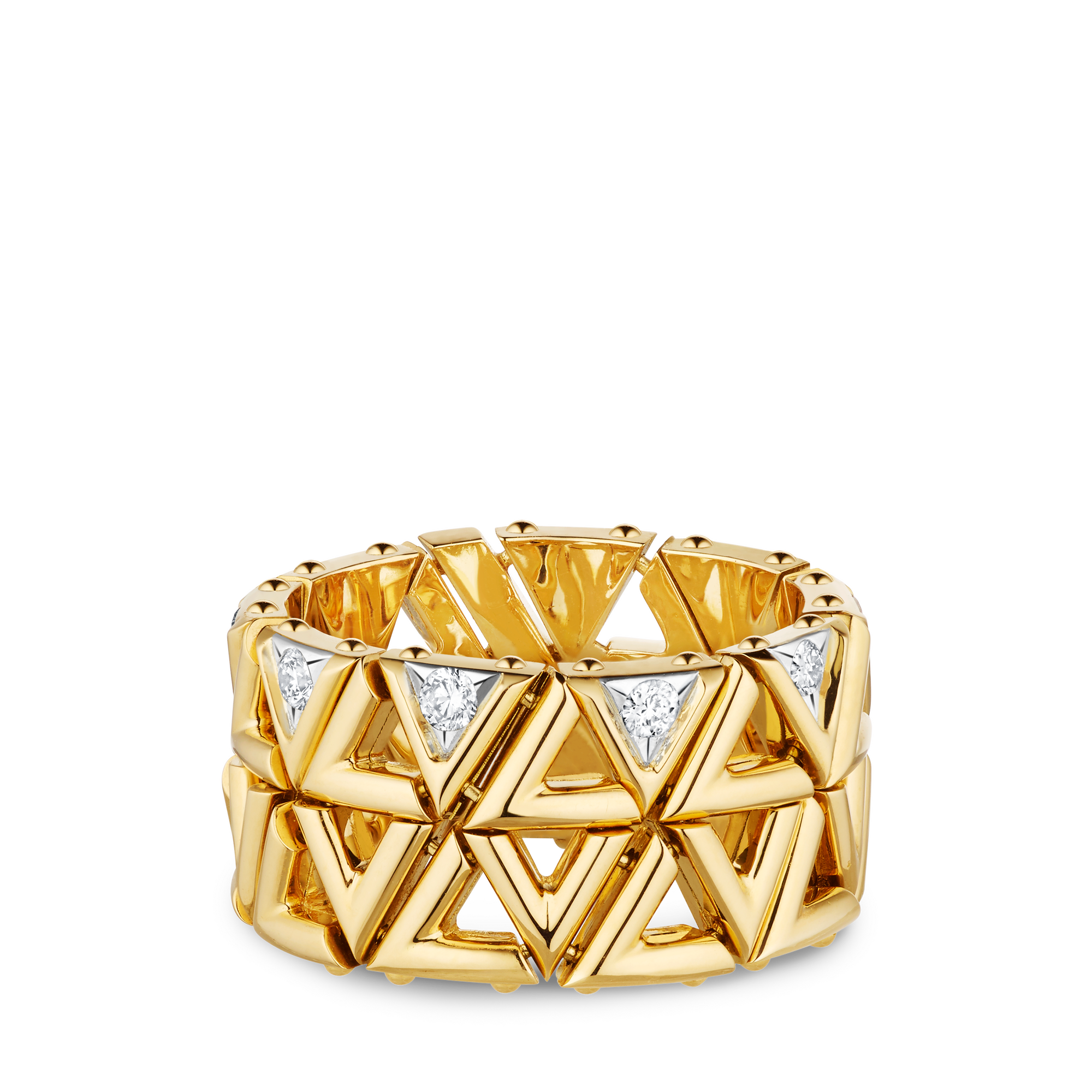LV Volt Mesh 黃K金配鑽石戒指  in 珠寶系列