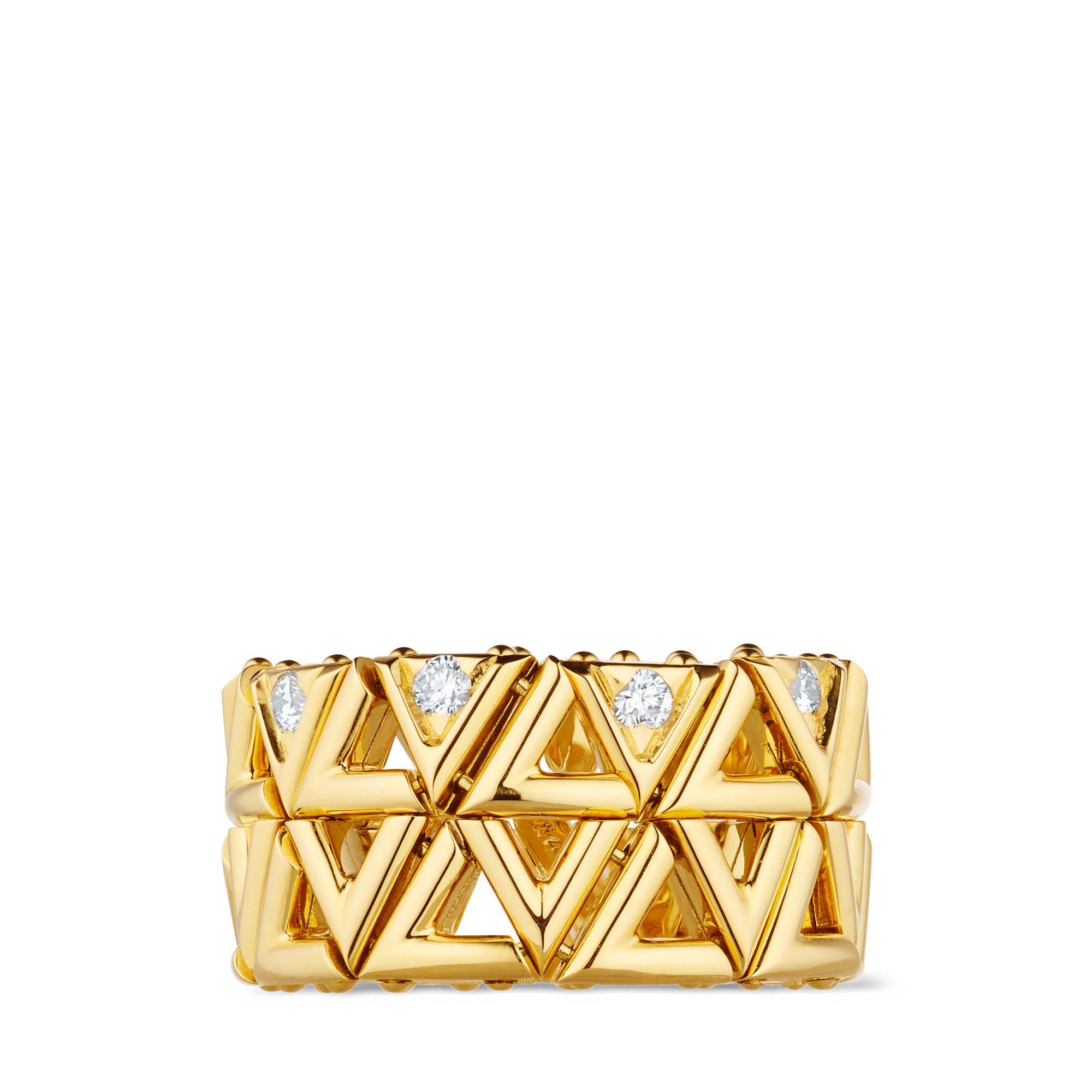 LV Volt Mesh 黃K金配鑽石戒指  in 珠寶系列
