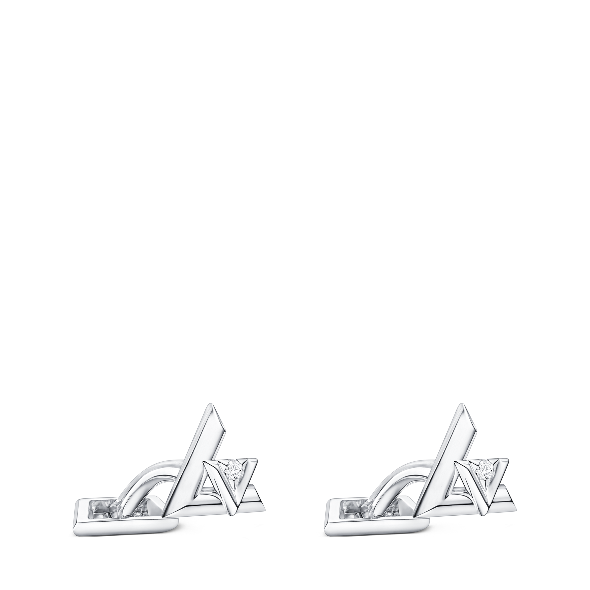 LV Volt One 白K金配鑽石袖扣  in 珠寶系列