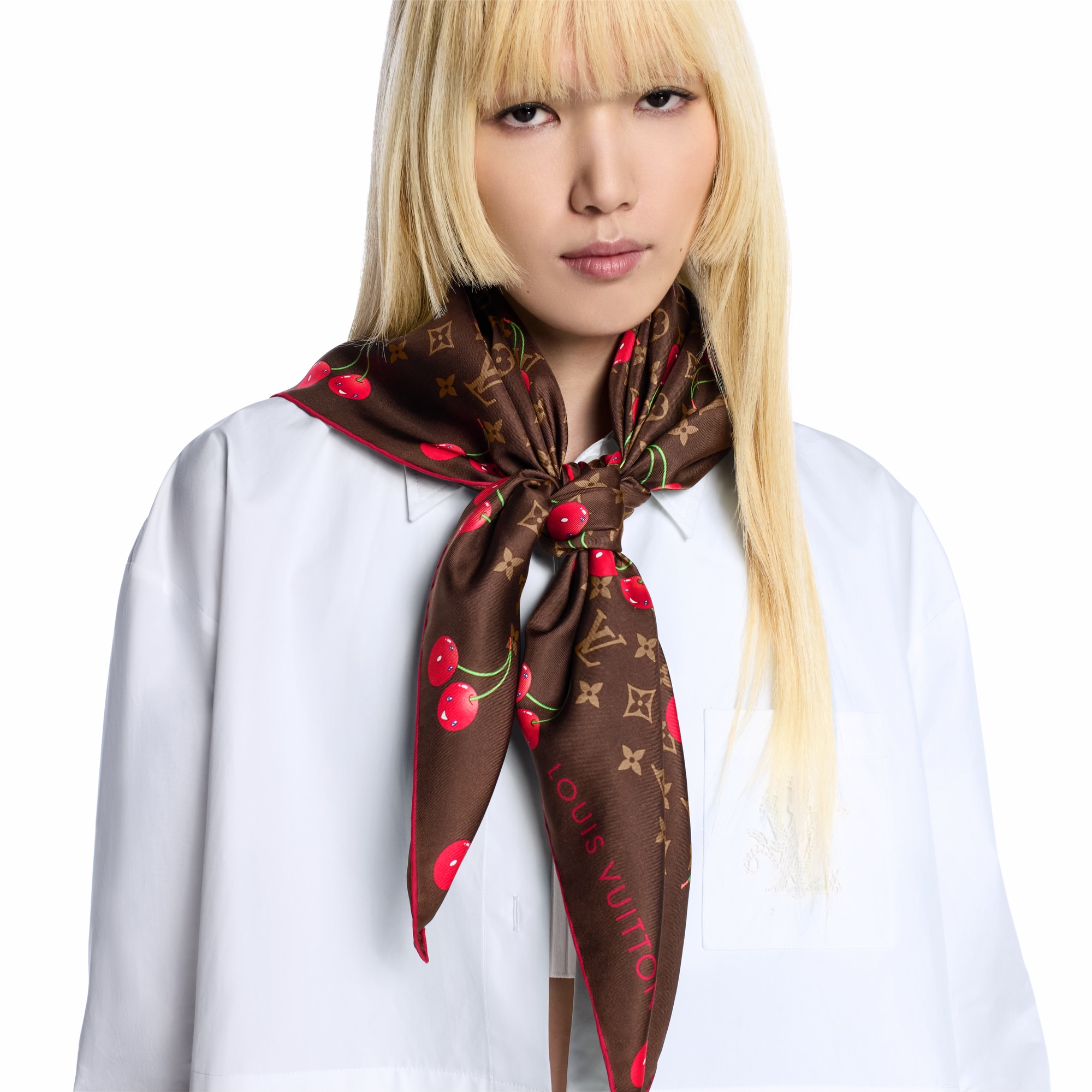 LV x TM Monogram Cerise 90方巾 . in 女士