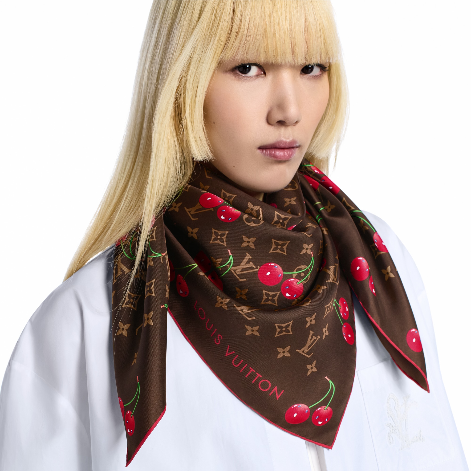 LV x TM Monogram Cerise 90方巾 . in 女士