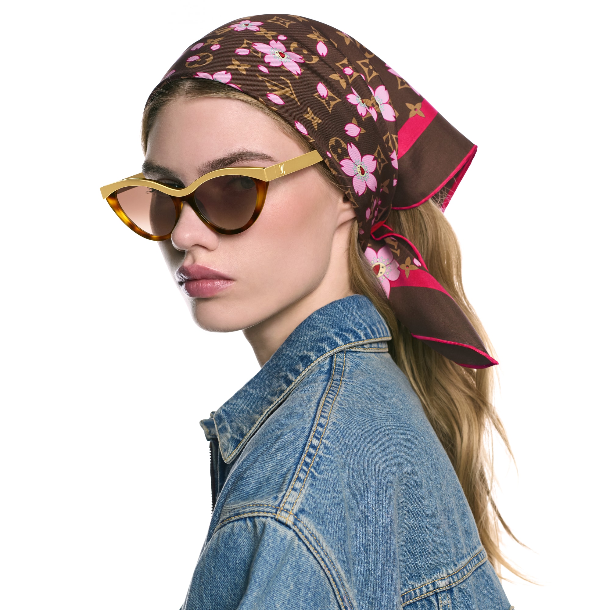 LV x TM Monogram Cherry Blossom 70方巾 . in 女士
