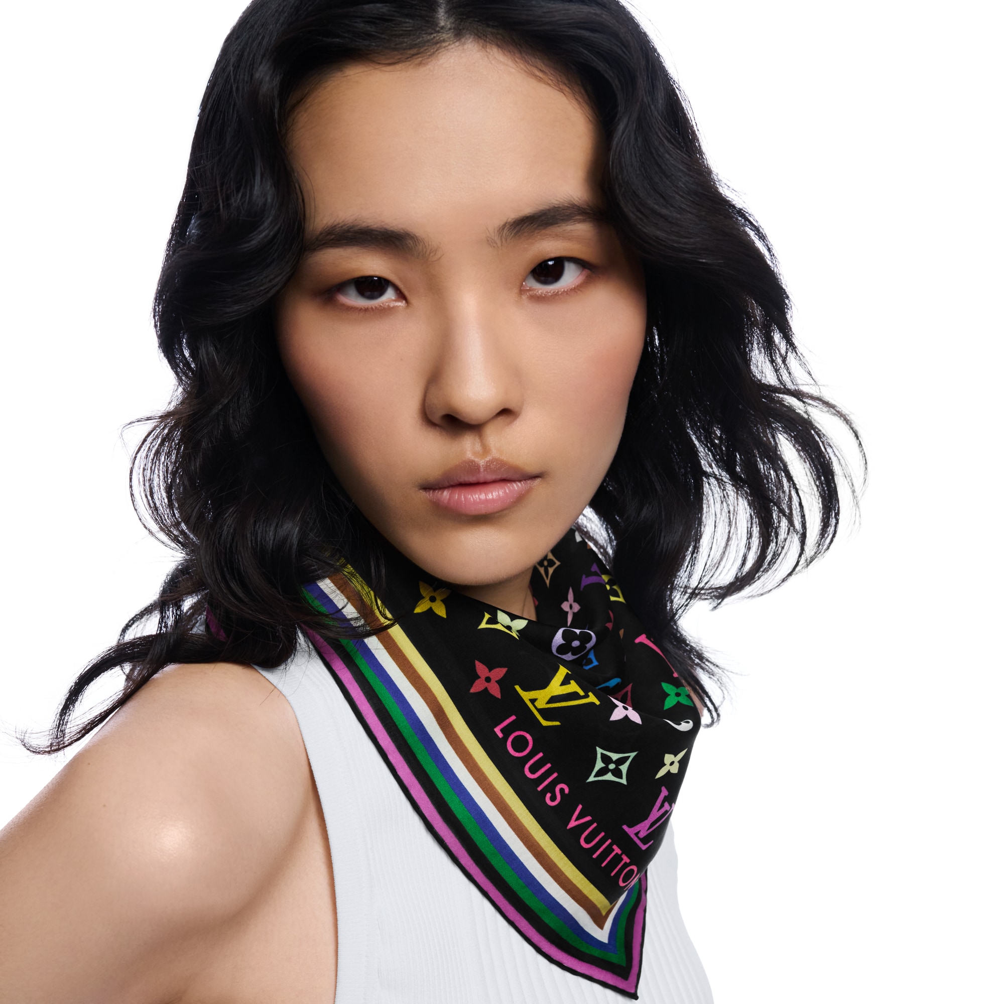 LV x TM Monogram Multicolor 55方巾 . in 女士
