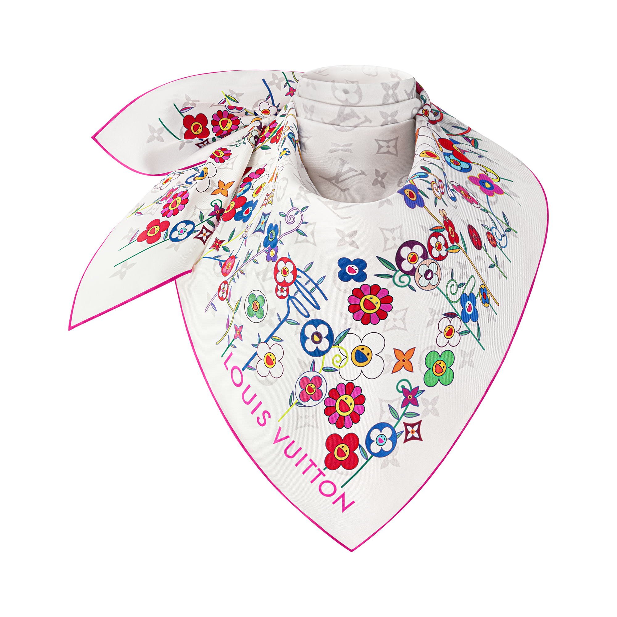 LV x TM Monogram Superflat Flowers 90方巾 . in 女士