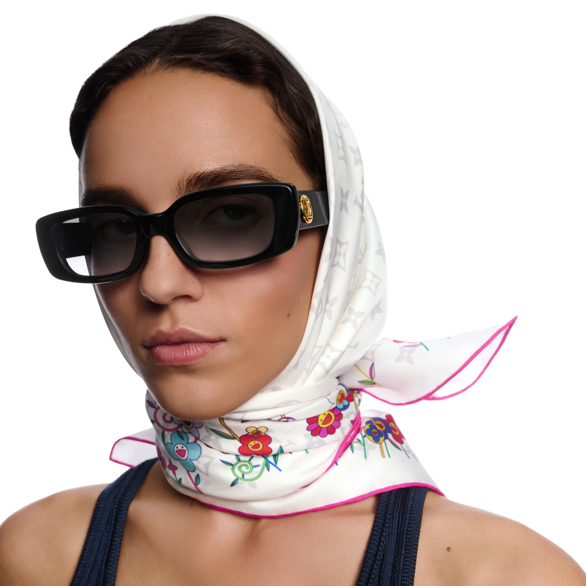 LV x TM Monogram Superflat Flowers 90方巾 . in 女士