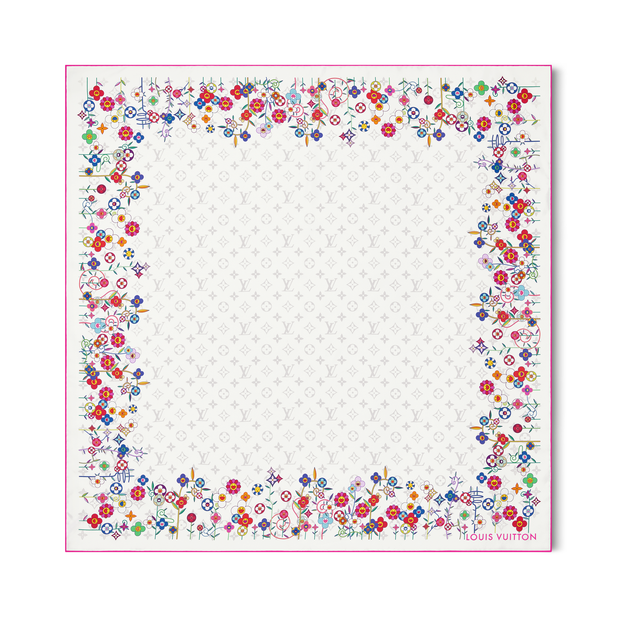 LV x TM Monogram Superflat Flowers 90方巾 . in 女士
