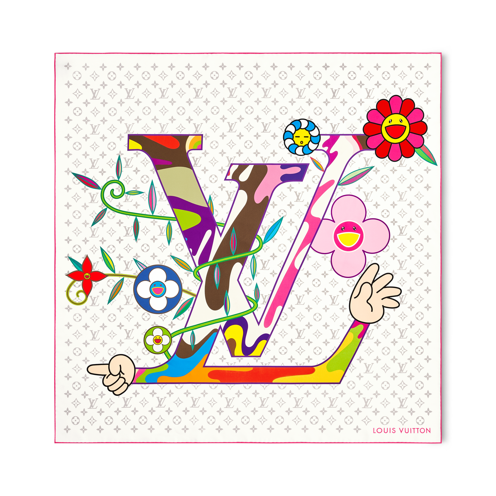 LV x TM Monogram Superflat 90 方巾 . in 女士