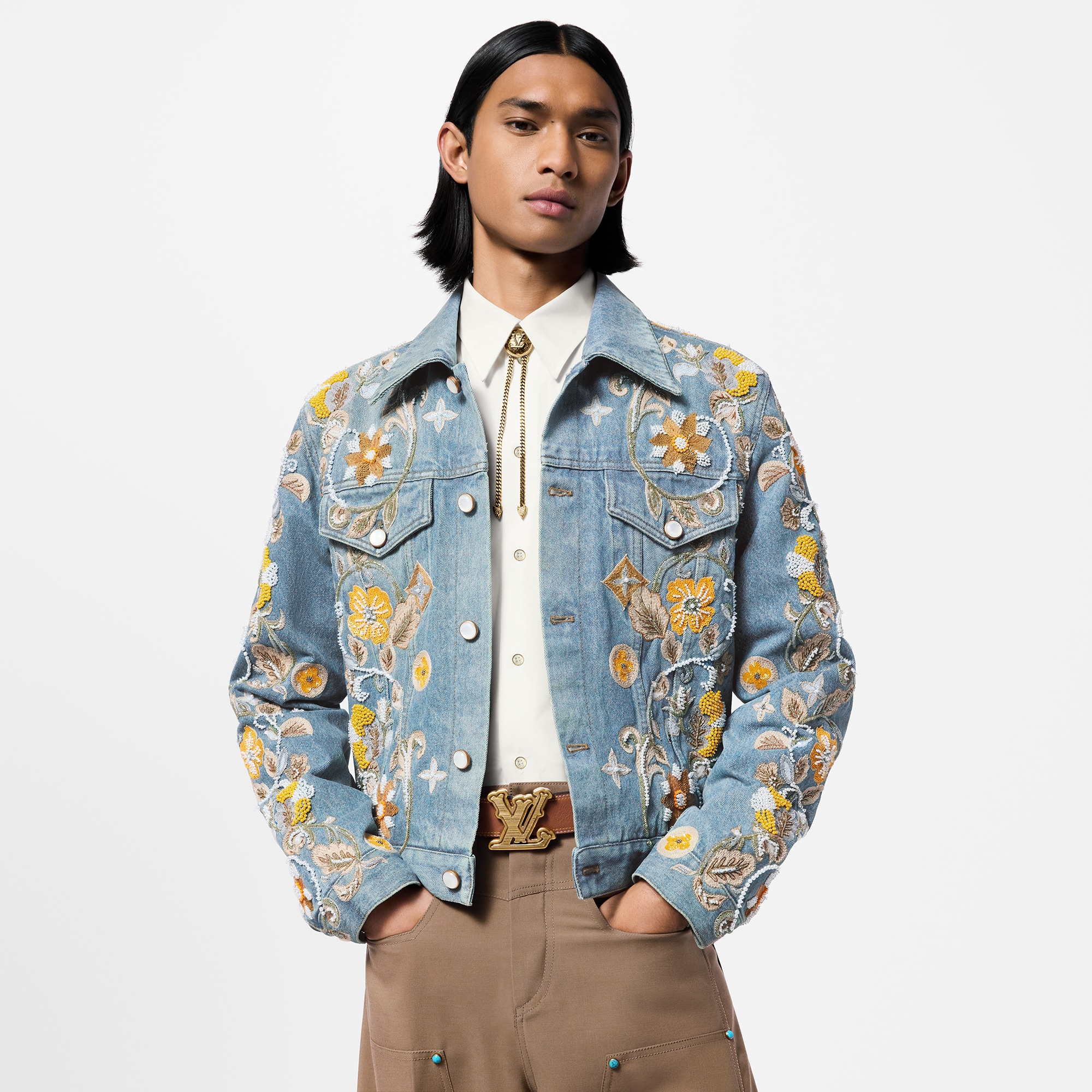 定製刺繡牛仔外套  in 男士